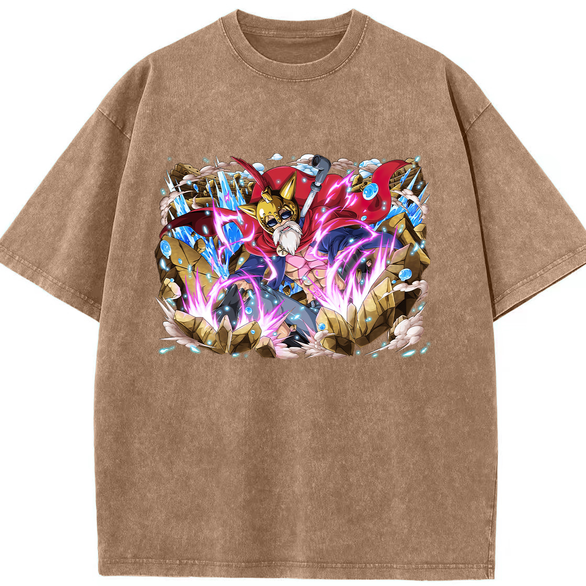 ワンピース モンキー・D・ルフィ ONE PIECE Monkey D. Luffy 綿100% ヴィンテージ風 半袖Tシャツ（フロントプリント）