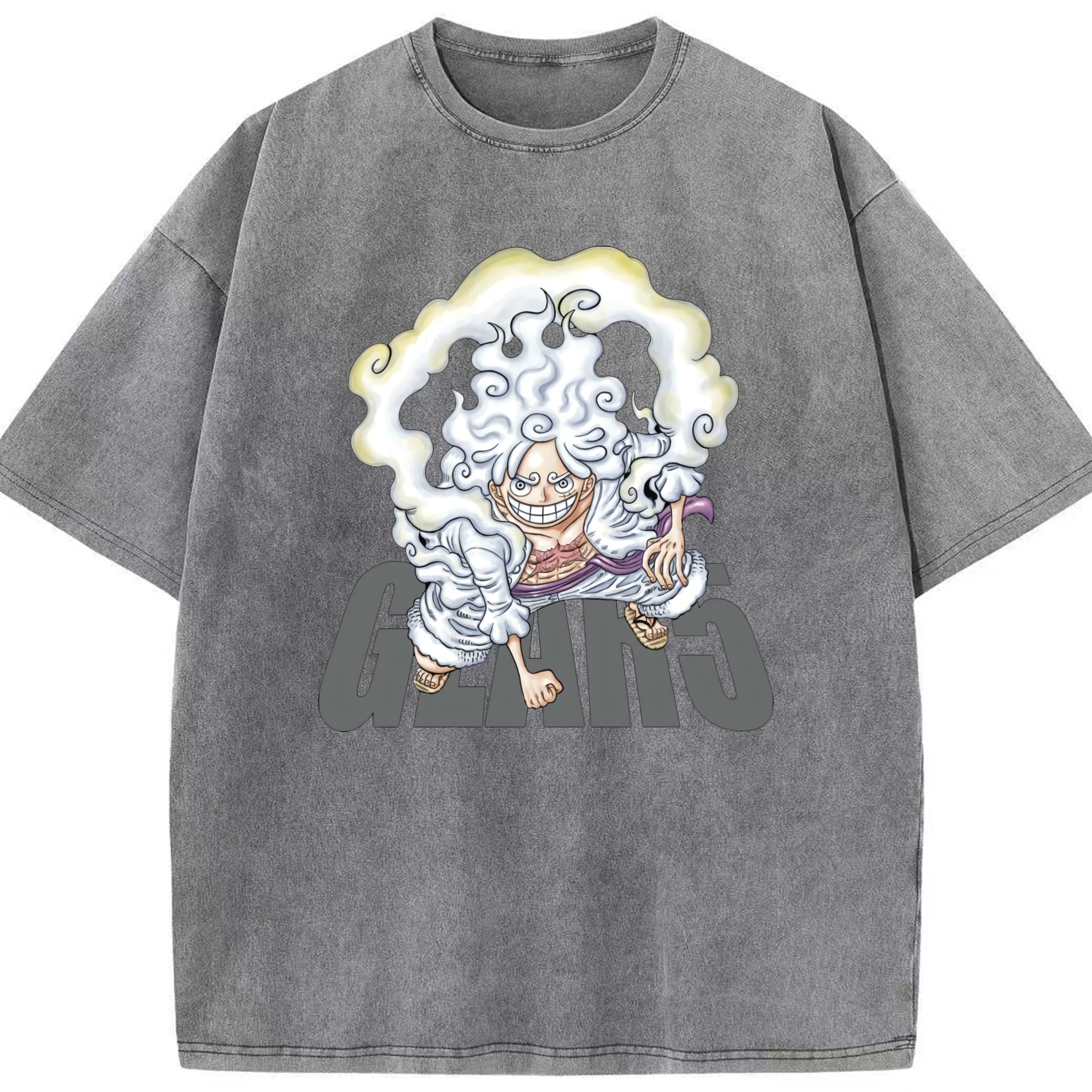 ワンピース モンキー・D・ルフィ ONE PIECE Monkey D. Luffy 綿100% ヴィンテージ風 半袖Tシャツ（フロントプリント）