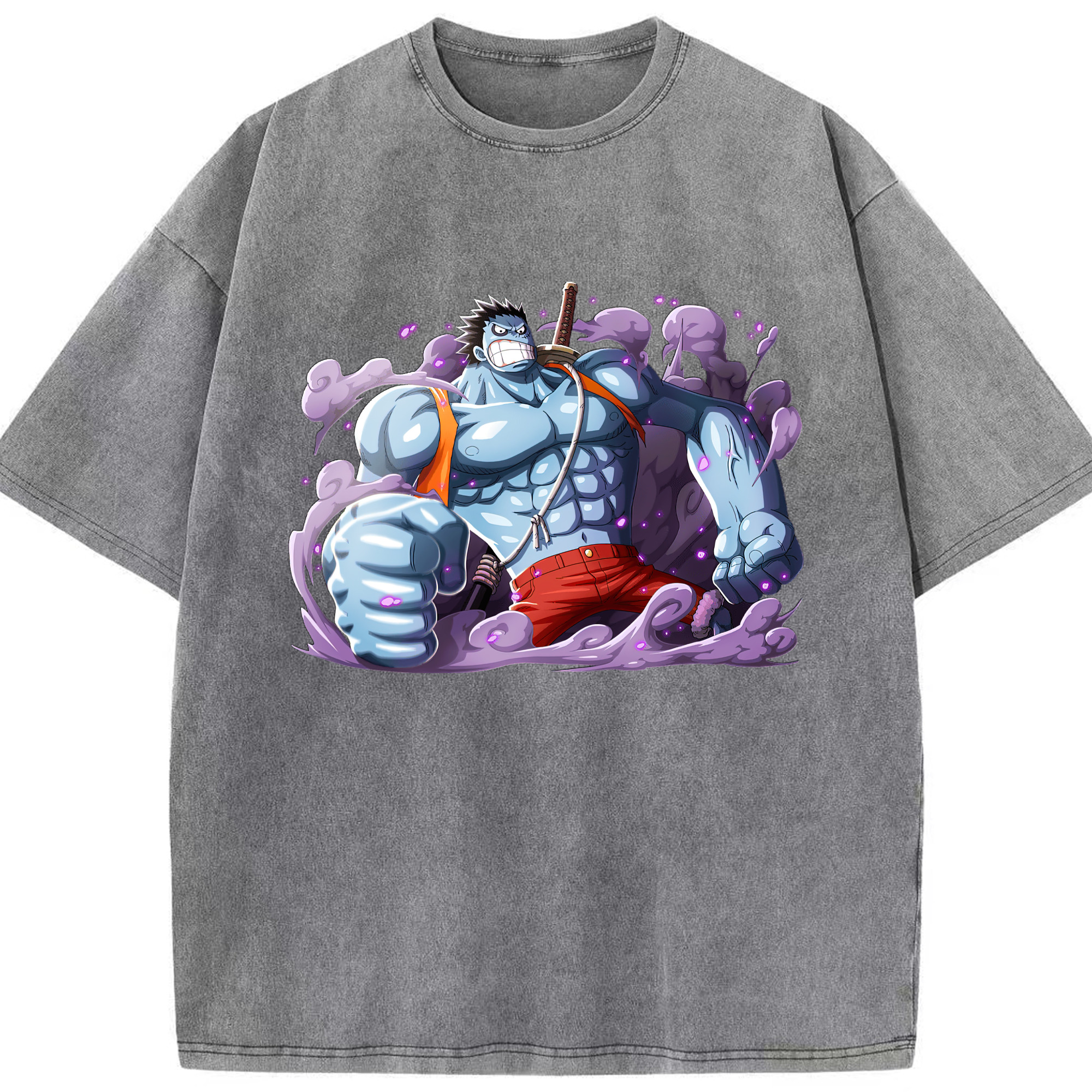 ワンピース モンキー・D・ルフィ ONE PIECE Monkey D. Luffy 綿100% ヴィンテージ風 半袖Tシャツ（フロントプリント）