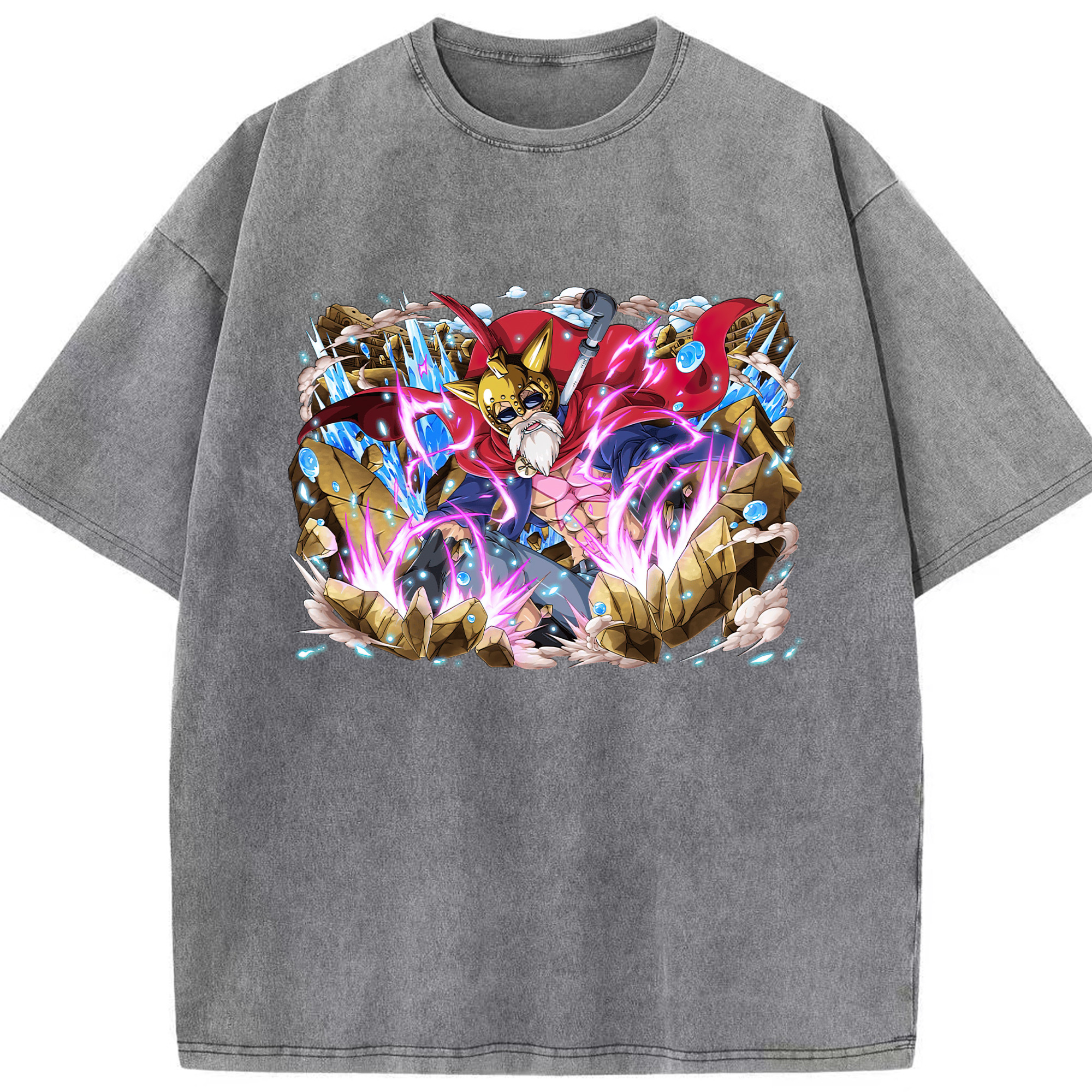 ワンピース モンキー・D・ルフィ ONE PIECE Monkey D. Luffy 綿100% ヴィンテージ風 半袖Tシャツ（フロントプリント）