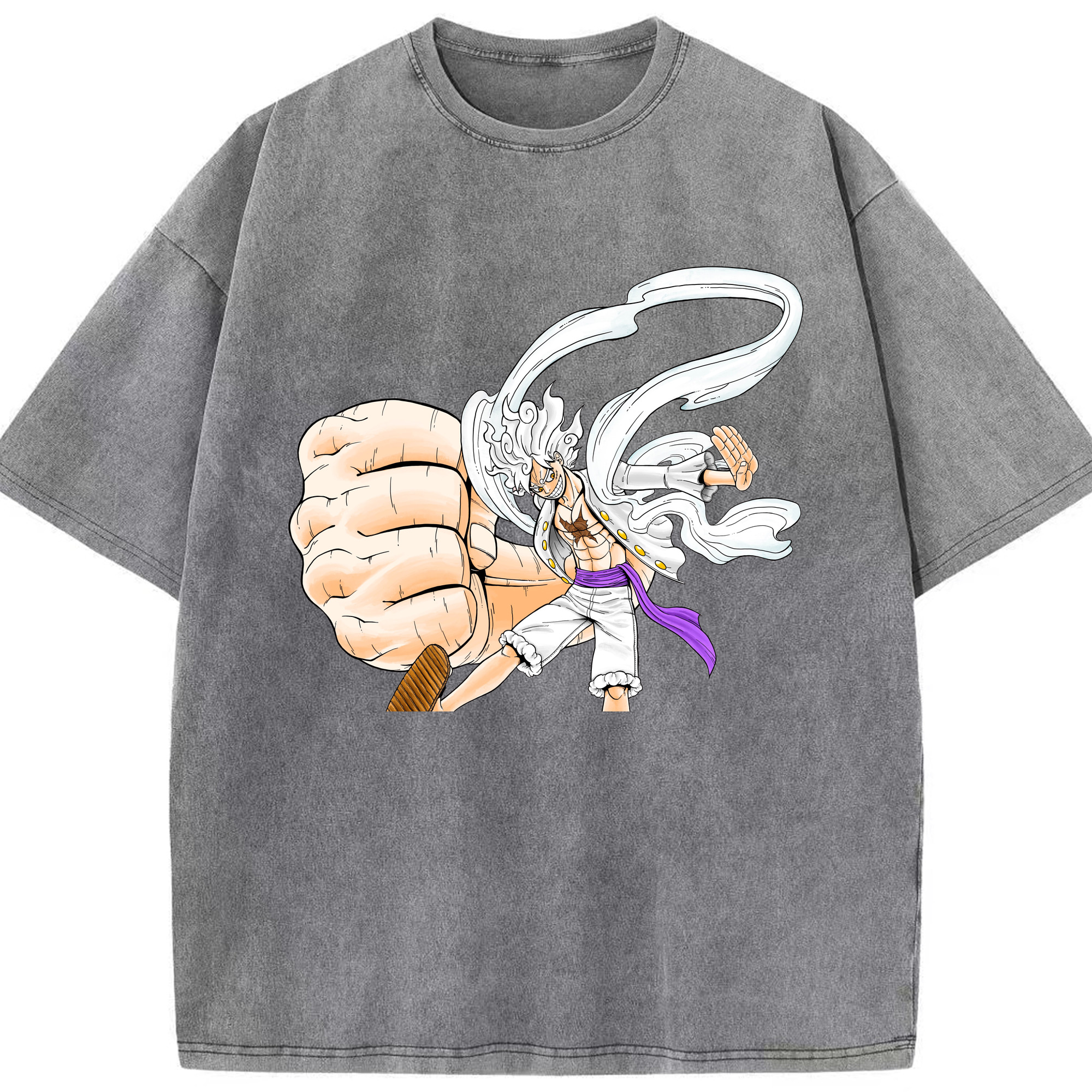 ワンピース モンキー・D・ルフィ ONE PIECE Monkey D. Luffy 綿100% ヴィンテージ風 半袖Tシャツ（フロントプリント）