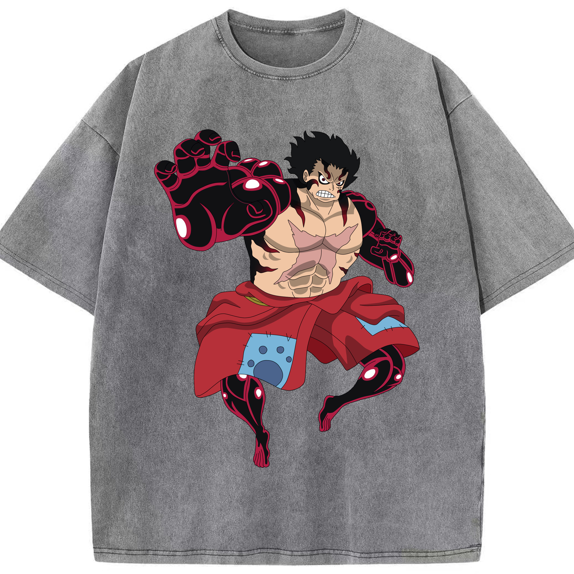 ワンピース モンキー・D・ルフィ ONE PIECE Monkey D. Luffy 綿100% ヴィンテージ風 半袖Tシャツ（フロントプリント）