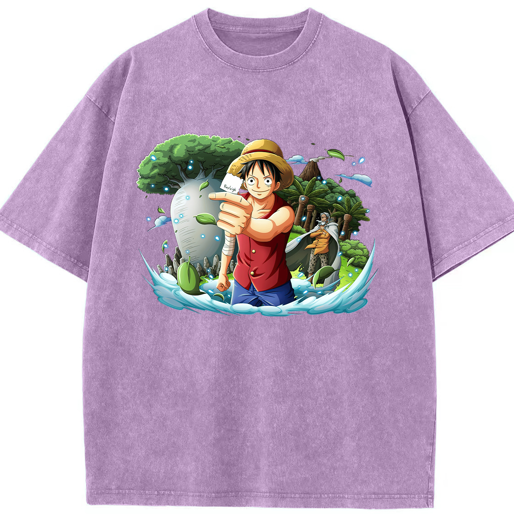 ワンピース モンキー・D・ルフィ ONE PIECE Monkey D. Luffy 綿100% ヴィンテージ風 半袖Tシャツ（フロントプリント）