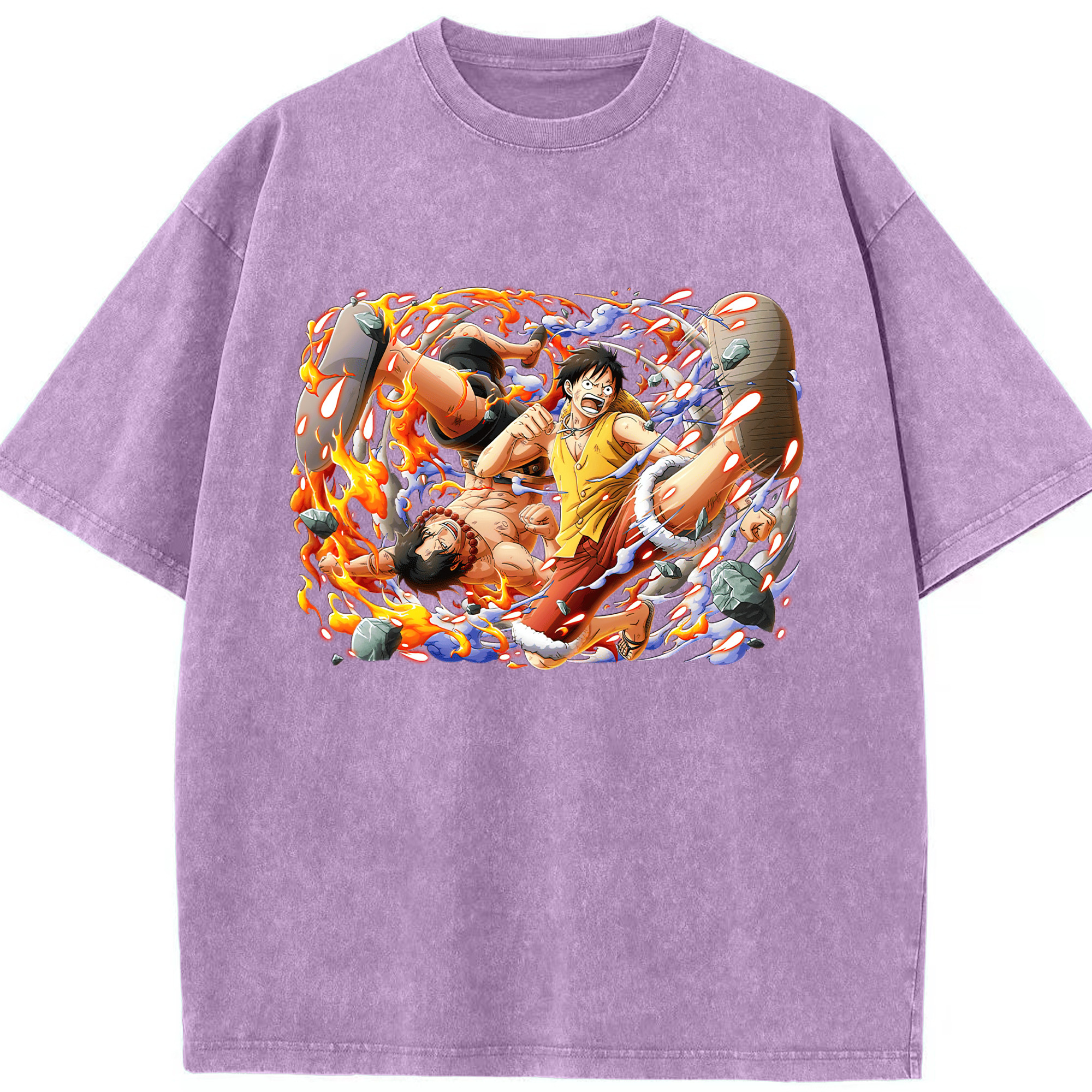 （画像用） ワンピース モンキー・D・ルフィ ONE PIECE Monkey D. Luffy 綿100% ヴィンテージ風 半袖Tシャツ（フロントプリント）