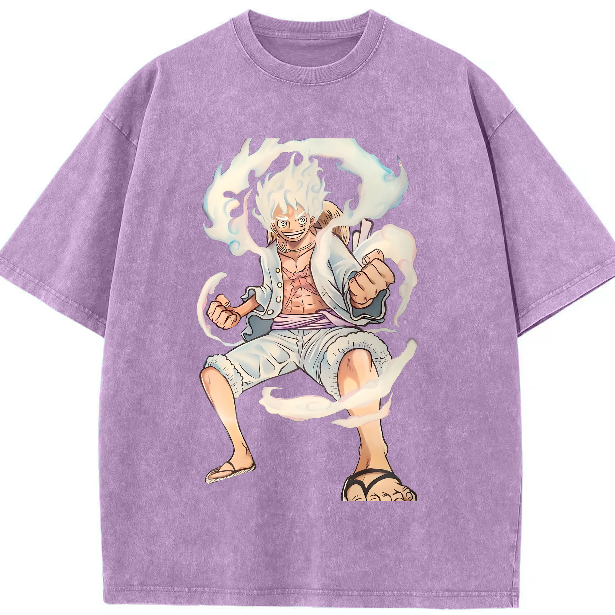 ワンピース モンキー・D・ルフィ ONE PIECE Monkey D. Luffy 綿100% ヴィンテージ風 半袖Tシャツ（フロントプリント）