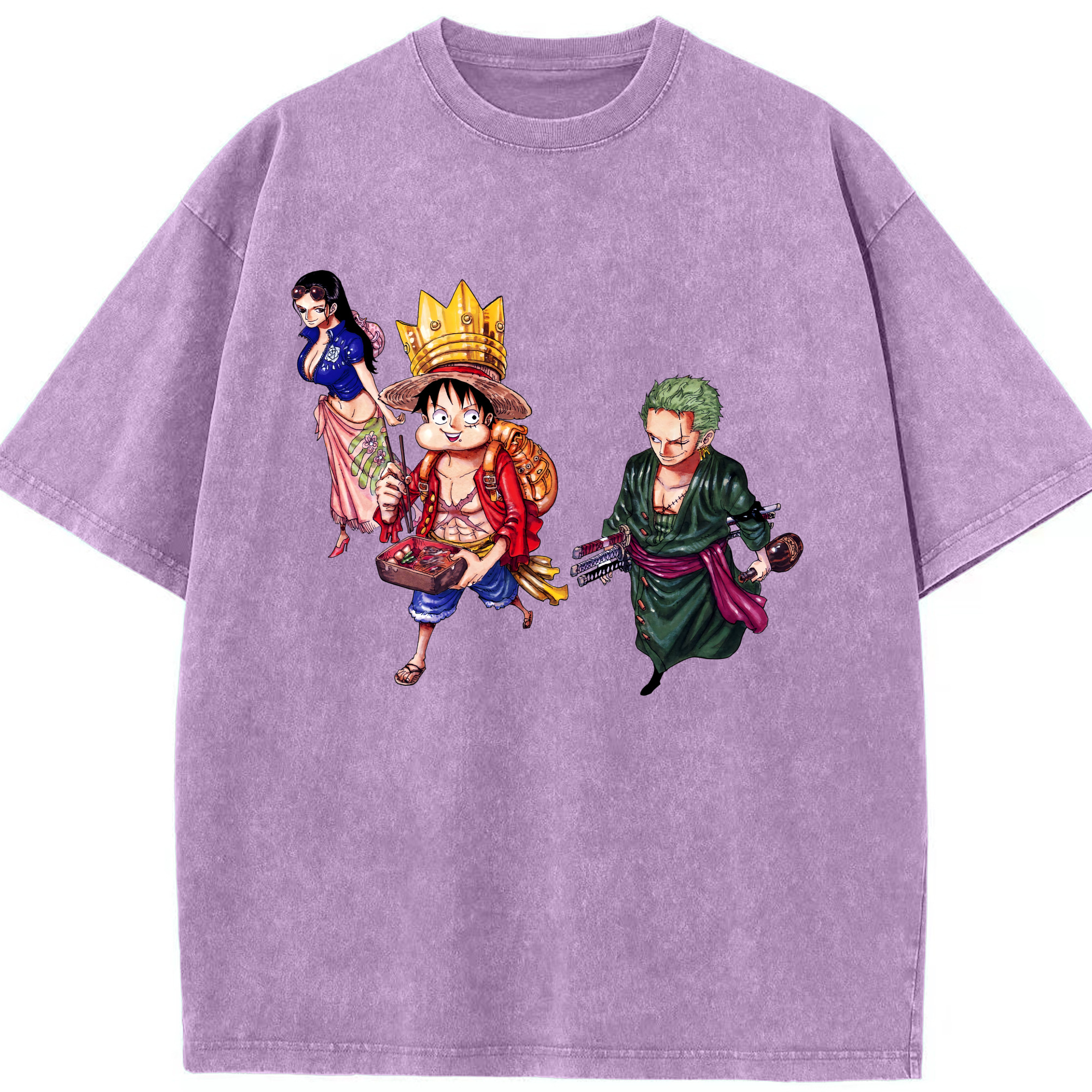 ワンピース モンキー・D・ルフィ ONE PIECE Monkey D. Luffy 綿100% ヴィンテージ風 半袖Tシャツ（フロントプリント）