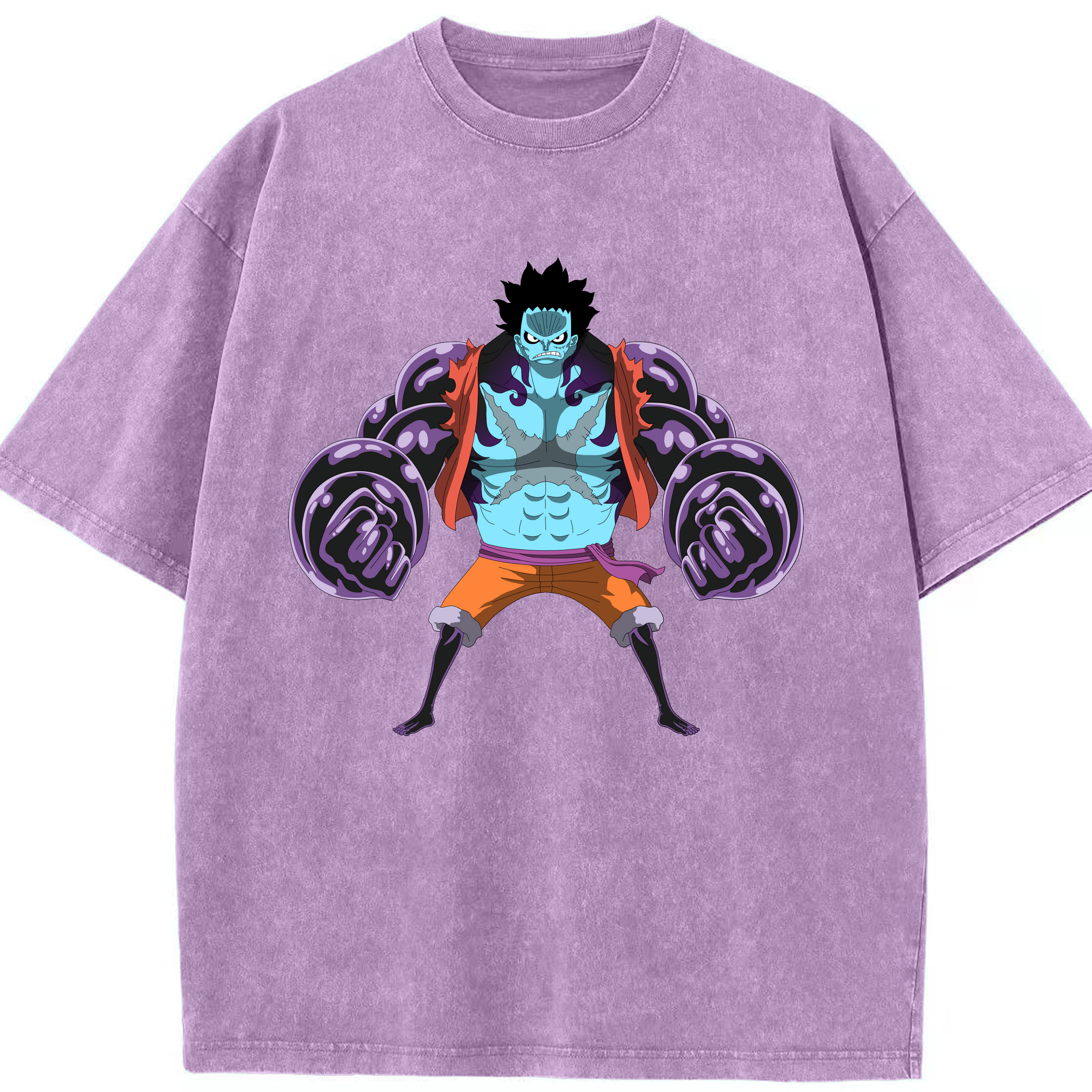 ワンピース モンキー・D・ルフィ ONE PIECE Monkey D. Luffy 綿100% ヴィンテージ風 半袖Tシャツ（フロントプリント）