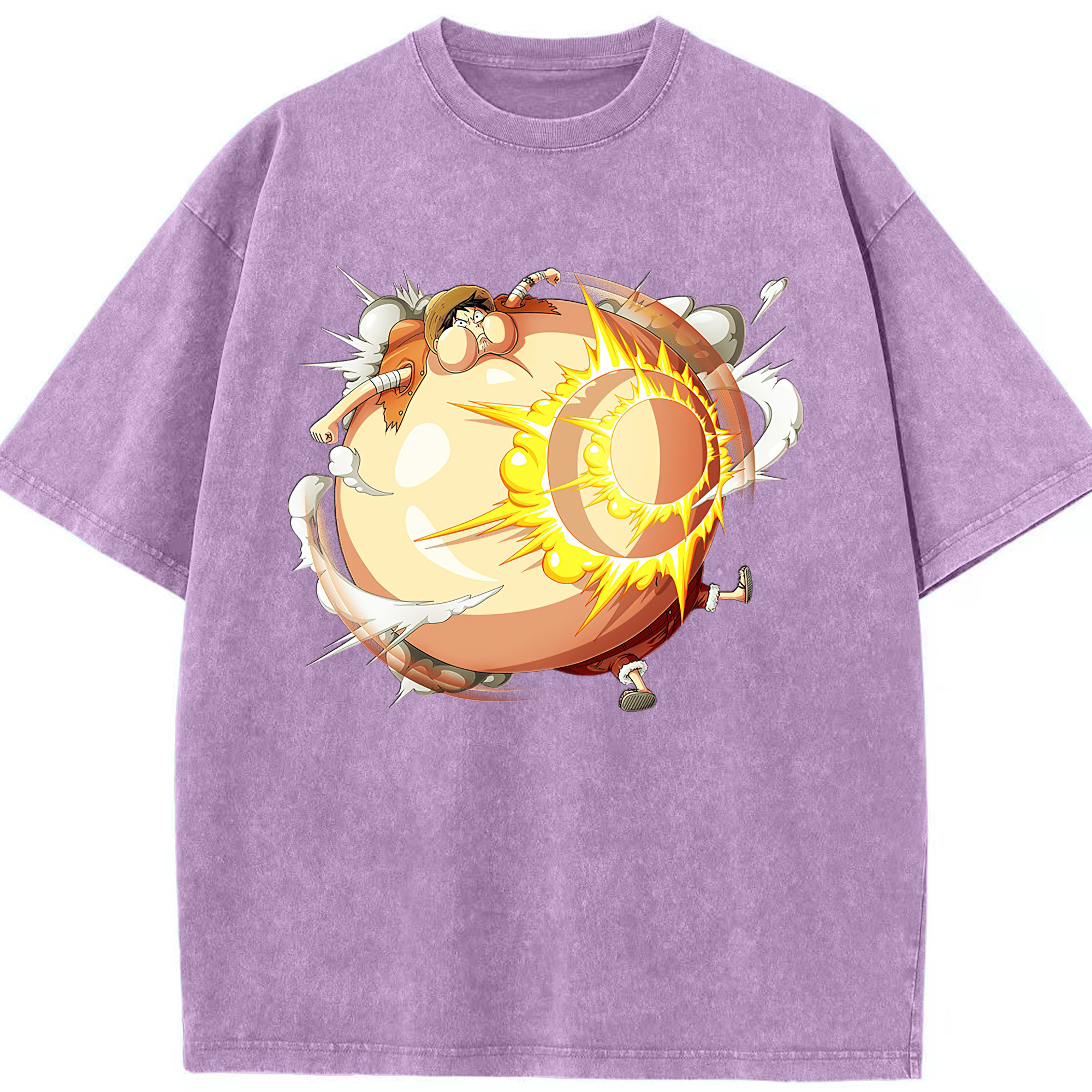 （画像用） ワンピース モンキー・D・ルフィ ONE PIECE Monkey D. Luffy 綿100% ヴィンテージ風 半袖Tシャツ（フロントプリント）