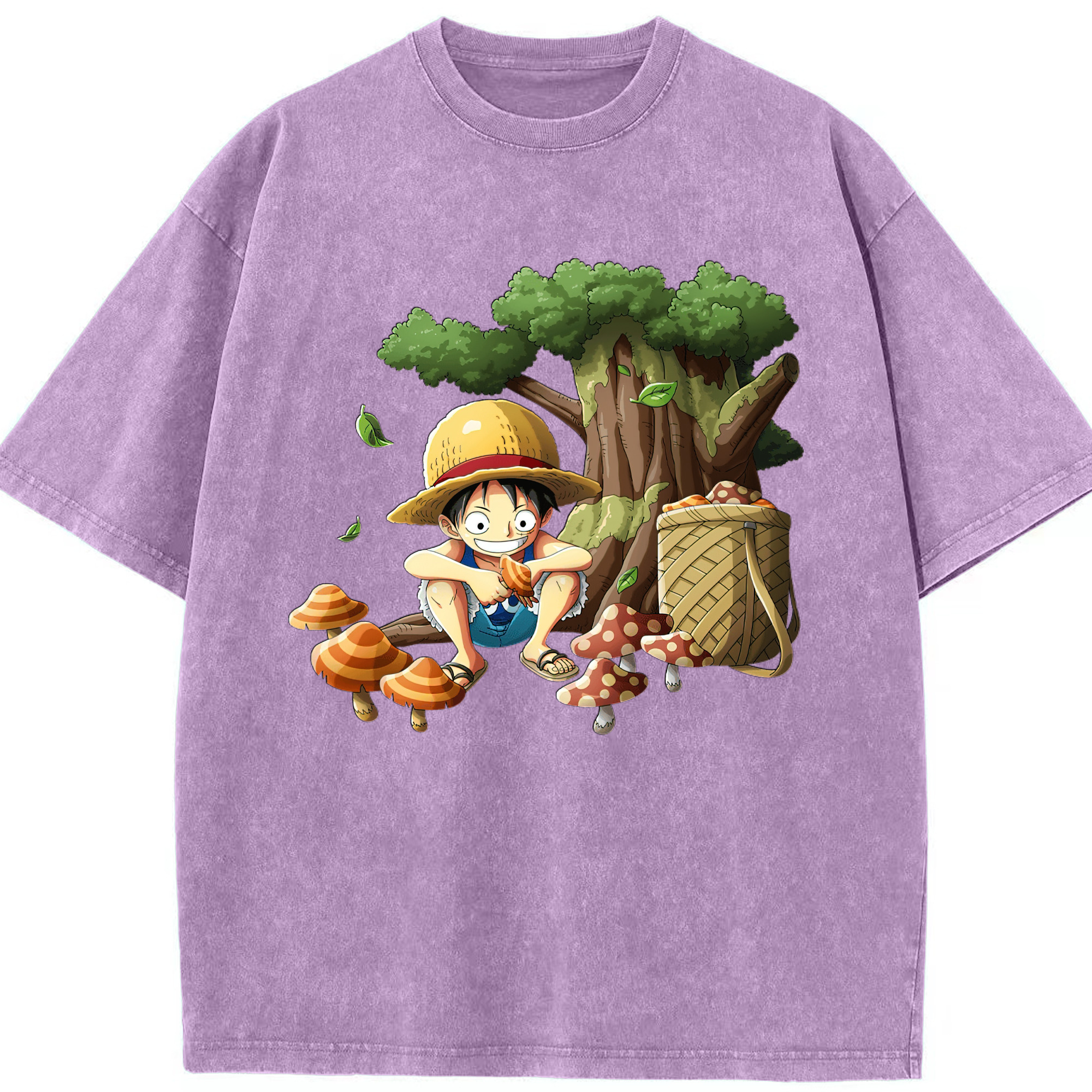 （画像用） ワンピース モンキー・D・ルフィ ONE PIECE Monkey D. Luffy 綿100% ヴィンテージ風 半袖Tシャツ（フロントプリント）