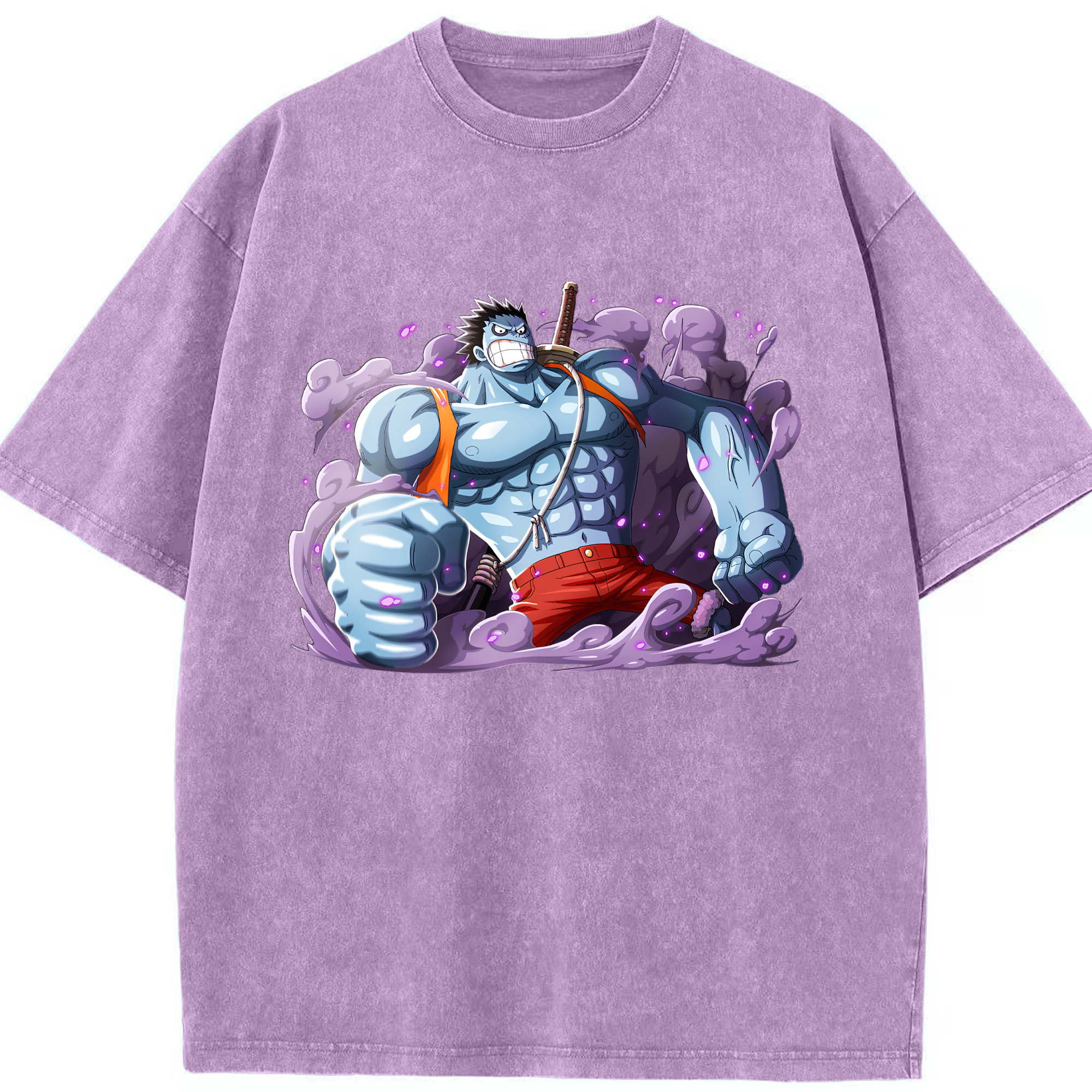 ワンピース モンキー・D・ルフィ ONE PIECE Monkey D. Luffy 綿100% ヴィンテージ風 半袖Tシャツ（フロントプリント）