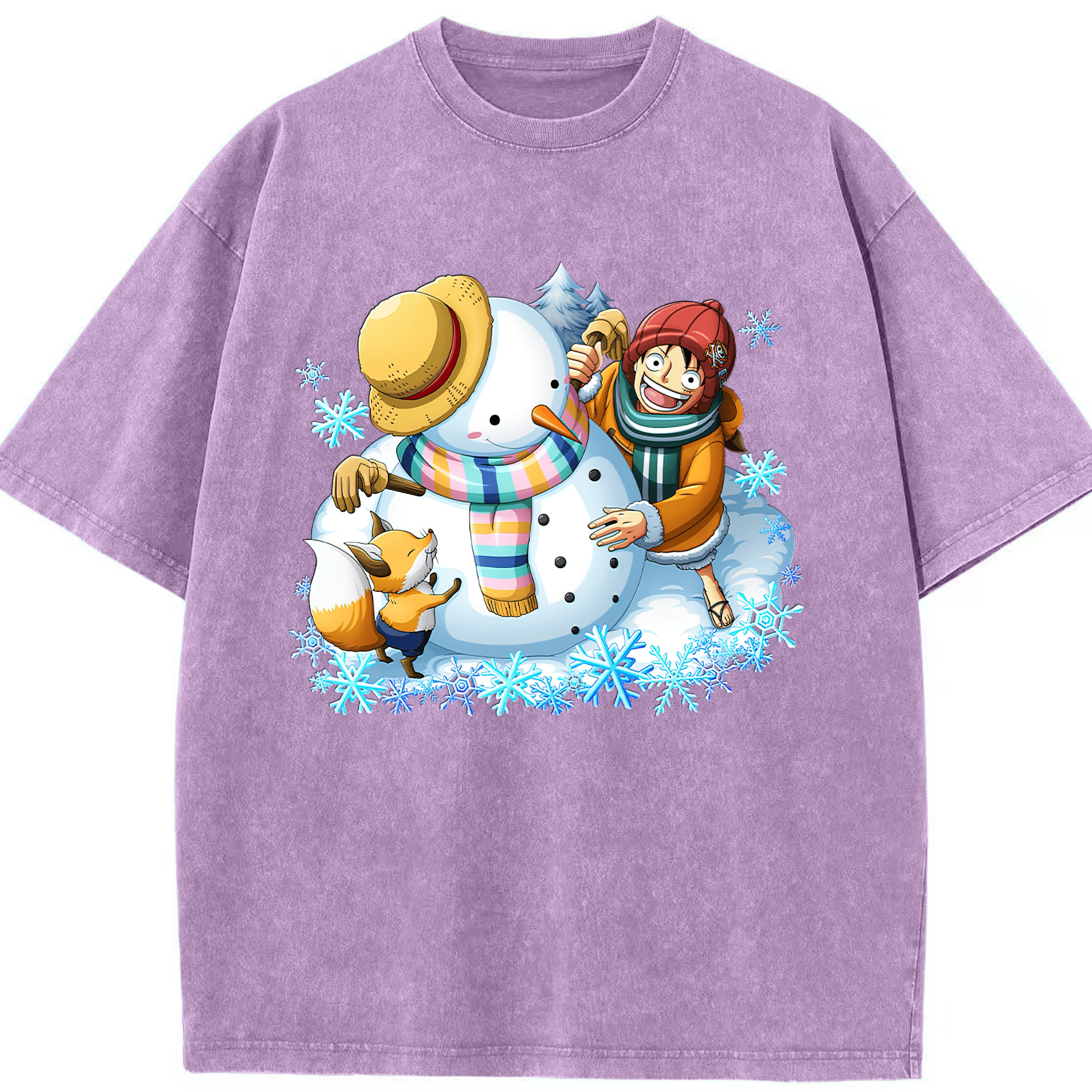ワンピース モンキー・D・ルフィ ONE PIECE Monkey D. Luffy 綿100% ヴィンテージ風 半袖Tシャツ（フロントプリント）