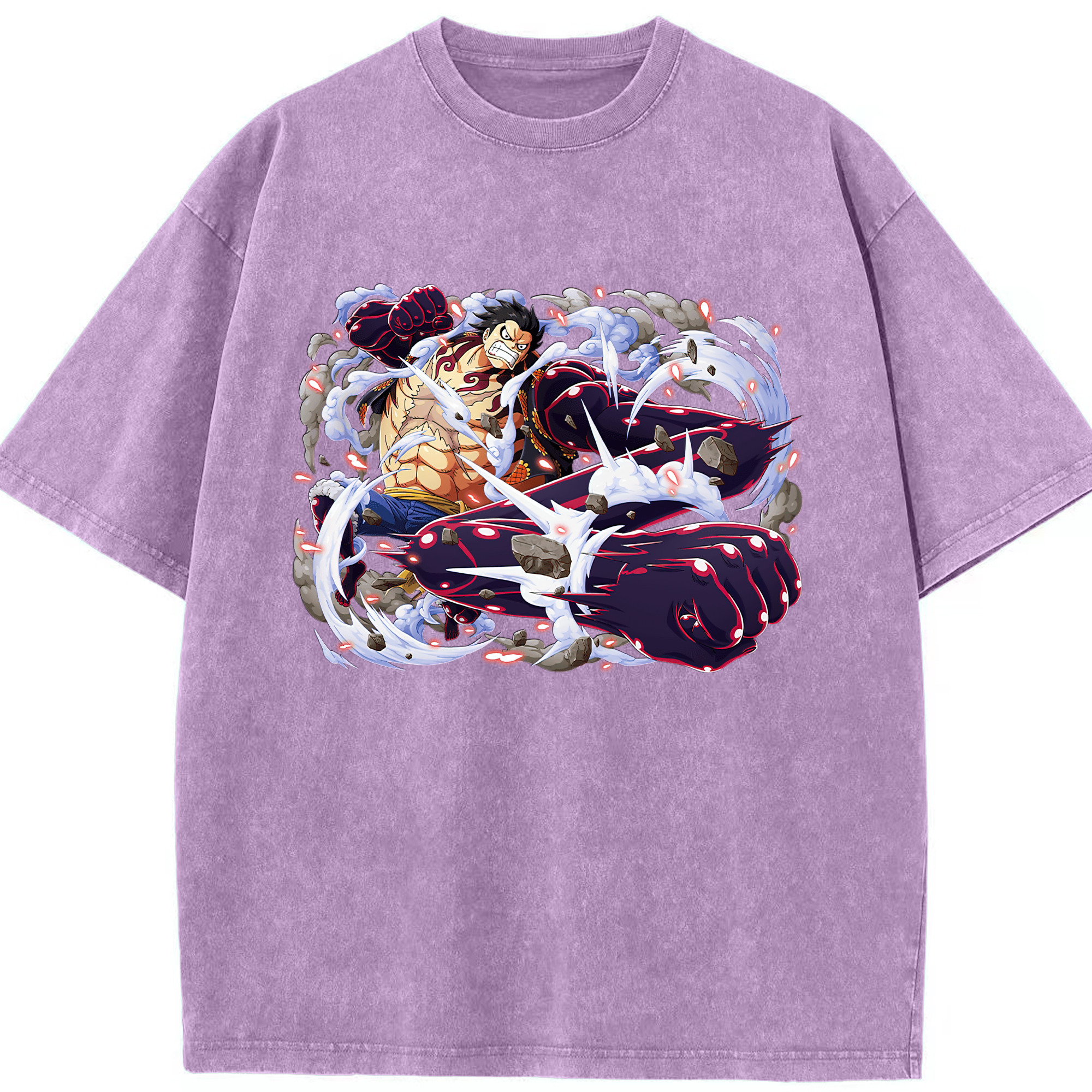 ワンピース モンキー・D・ルフィ ONE PIECE Monkey D. Luffy 綿100% ヴィンテージ風 半袖Tシャツ（フロントプリント）