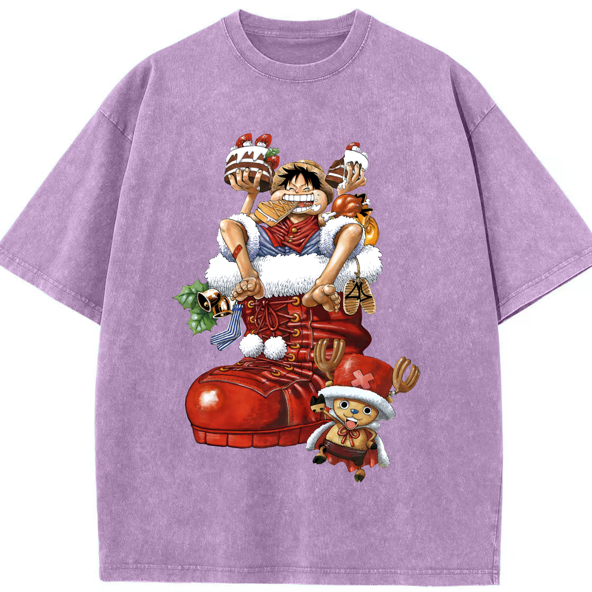 ワンピース モンキー・D・ルフィ ONE PIECE Monkey D. Luffy 綿100% ヴィンテージ風 半袖Tシャツ（フロントプリント）