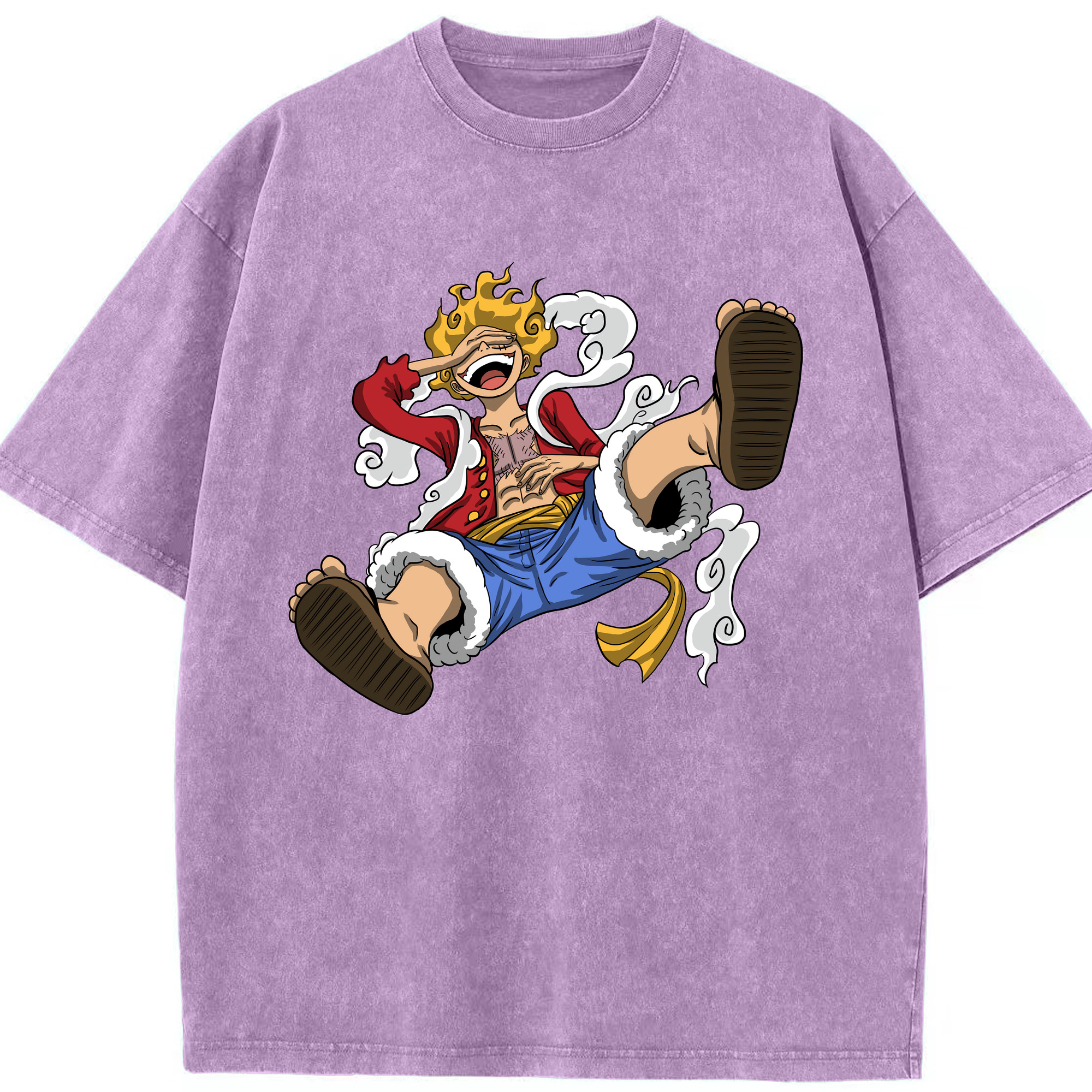 ワンピース モンキー・D・ルフィ ONE PIECE Monkey D. Luffy 綿100% ヴィンテージ風 半袖Tシャツ（フロントプリント）