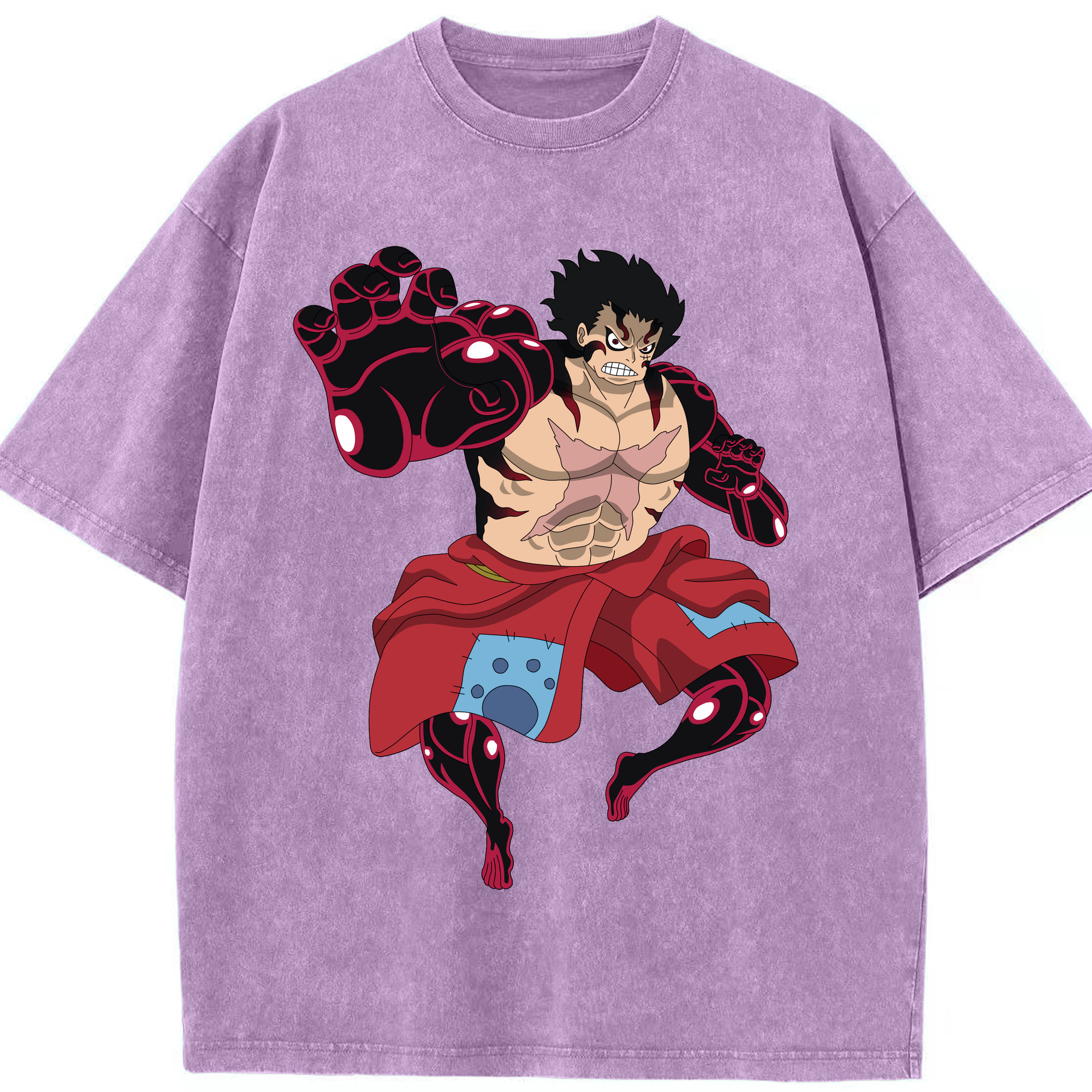 ワンピース モンキー・D・ルフィ ONE PIECE Monkey D. Luffy 綿100% ヴィンテージ風 半袖Tシャツ（フロントプリント）