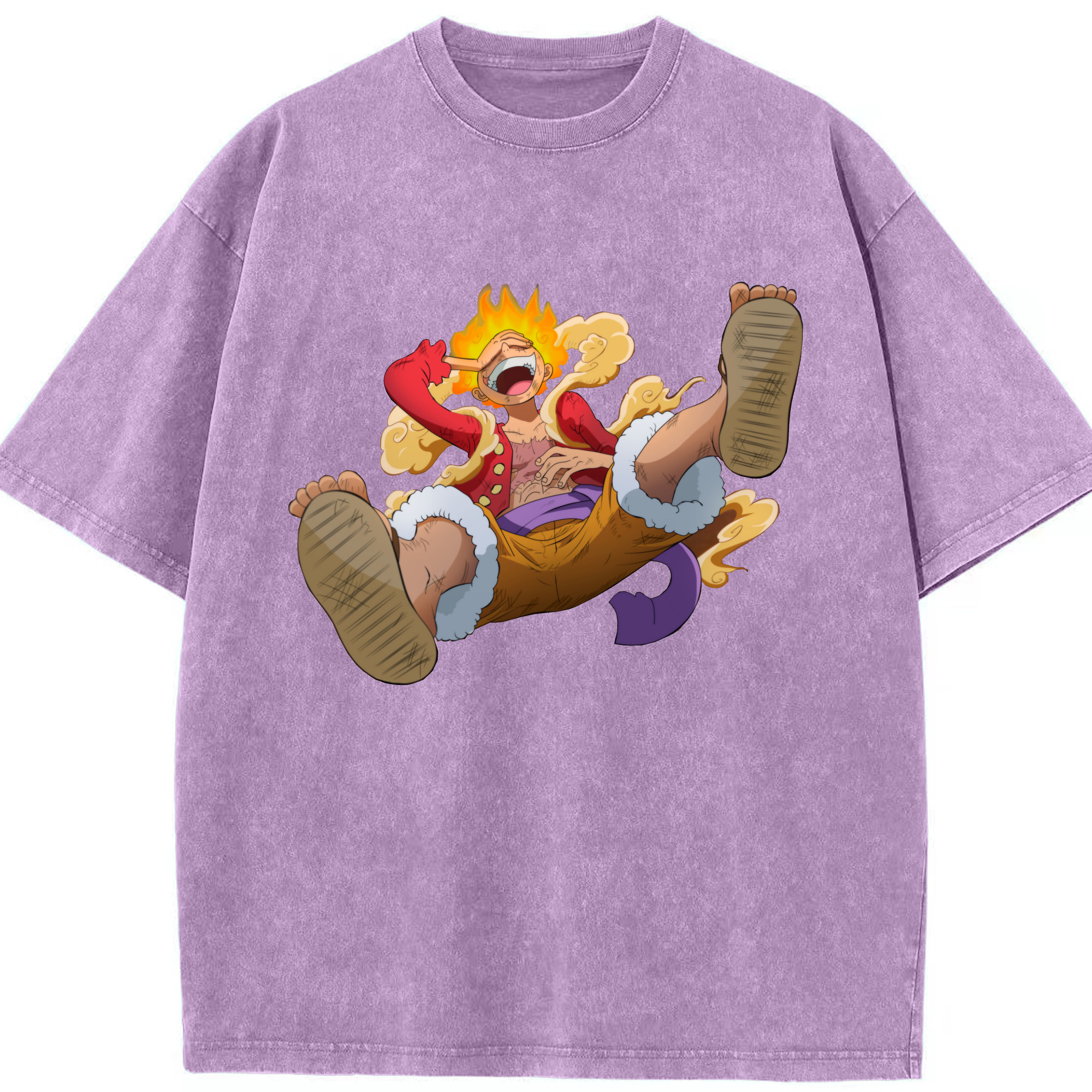 ワンピース モンキー・D・ルフィ ONE PIECE Monkey D. Luffy 綿100% ヴィンテージ風 半袖Tシャツ（フロントプリント）