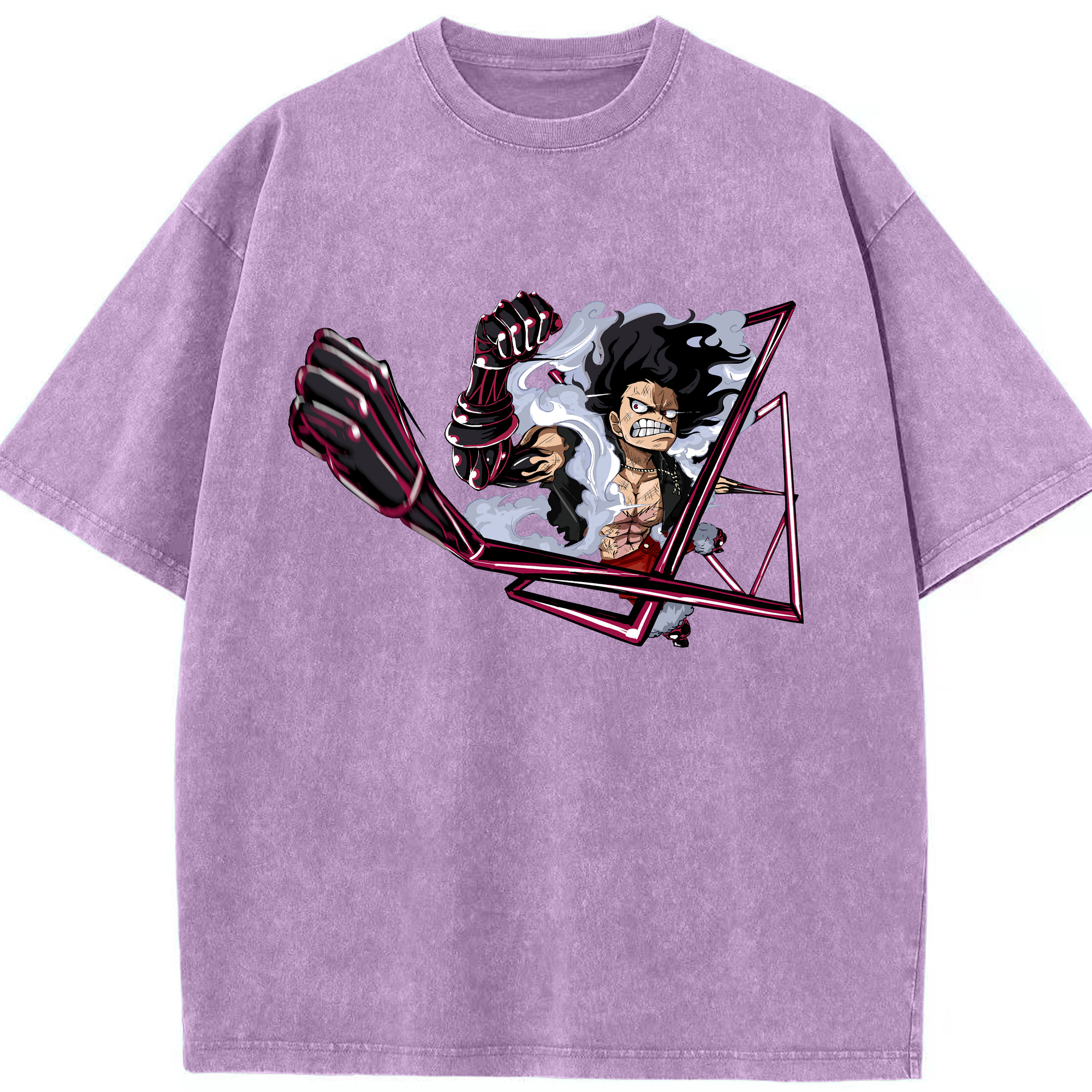ワンピース モンキー・D・ルフィ ONE PIECE Monkey D. Luffy 綿100% ヴィンテージ風 半袖Tシャツ（フロントプリント）