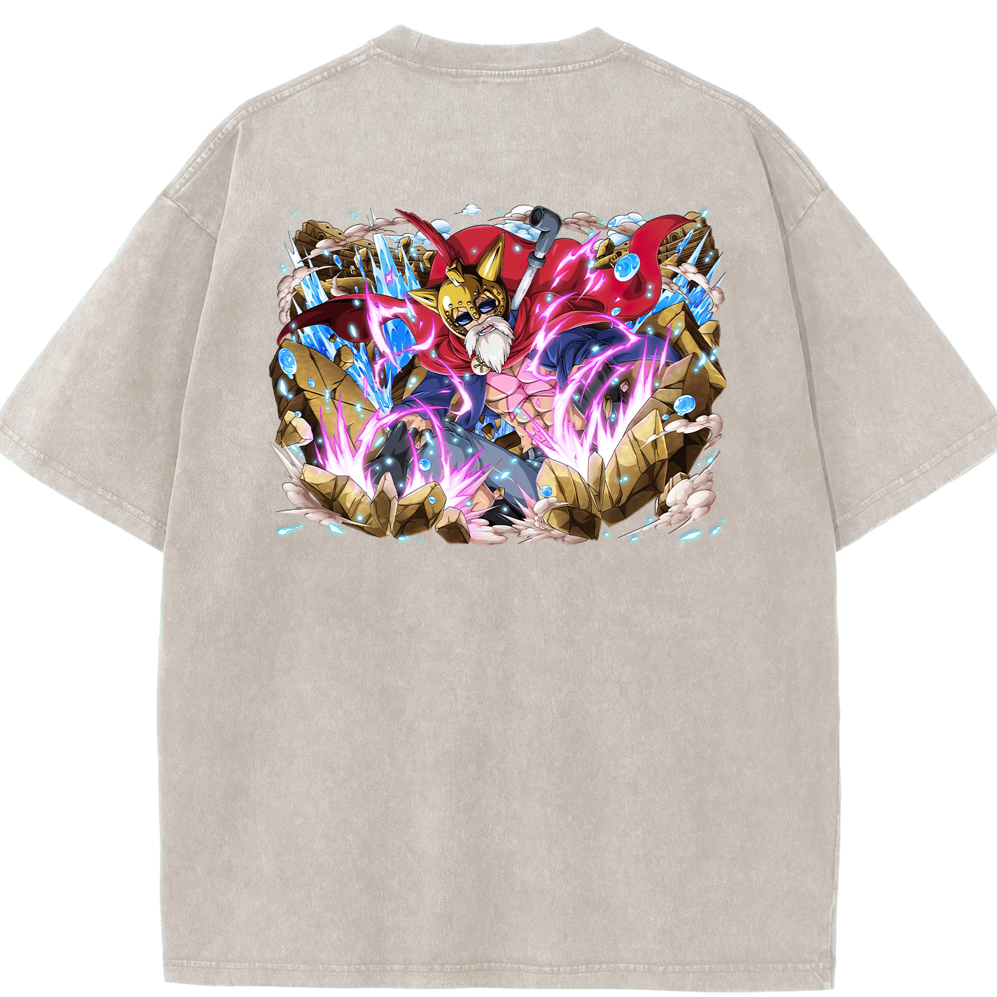 ワンピース モンキー・D・ルフィ ONE PIECE Monkey D. Luffy 綿100% ヴィンテージ風 半袖Tシャツ（背面プリント）