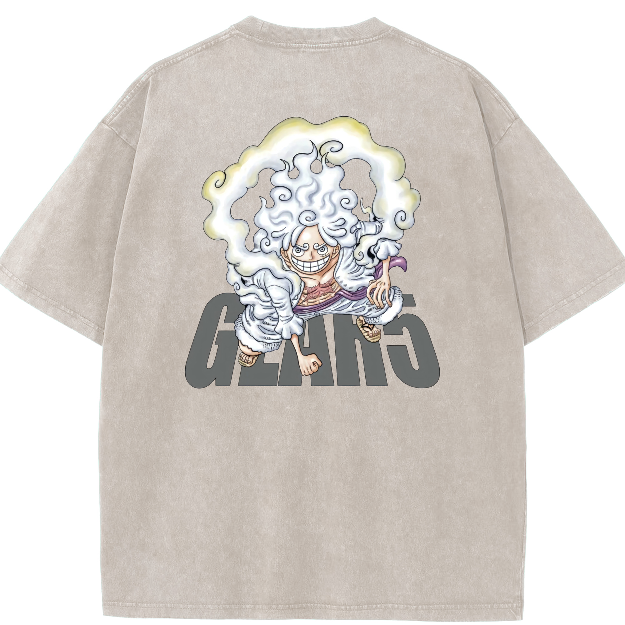 ワンピース モンキー・D・ルフィ ONE PIECE Monkey D. Luffy 綿100% ヴィンテージ風 半袖Tシャツ（背面プリント）