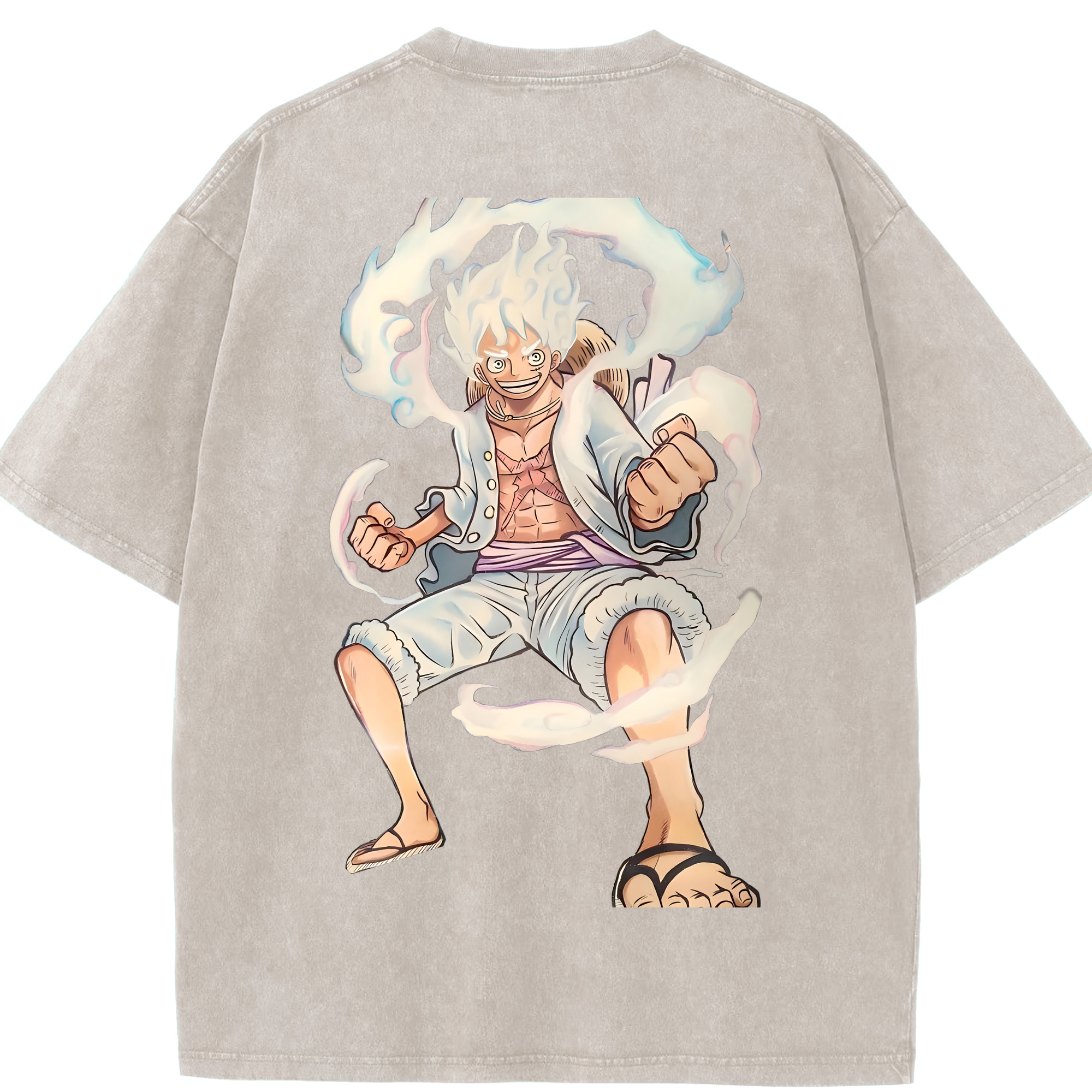 ワンピース モンキー・D・ルフィ ONE PIECE Monkey D. Luffy 綿100% ヴィンテージ風 半袖Tシャツ（背面プリント）