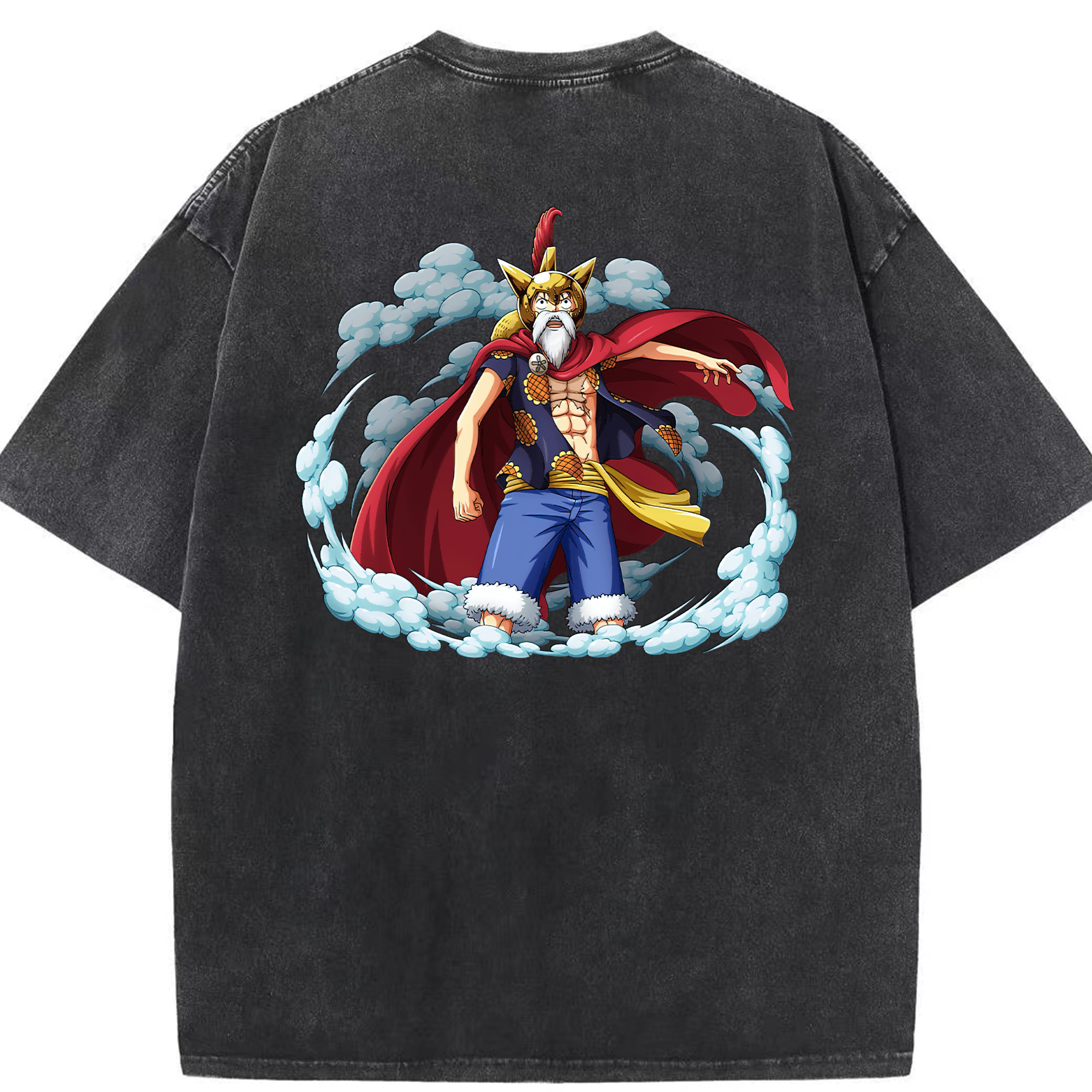ワンピース モンキー・D・ルフィ ONE PIECE Monkey D. Luffy 綿100% ヴィンテージ風 半袖Tシャツ（背面プリント）