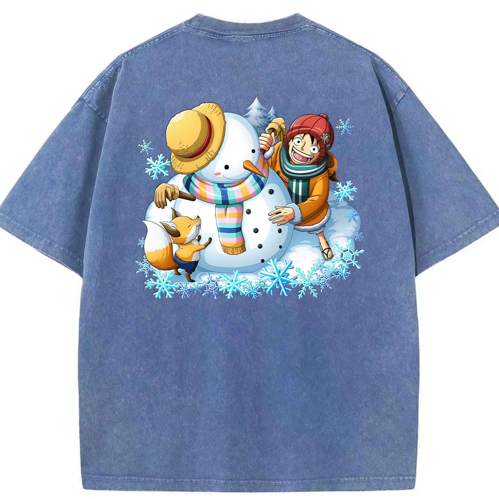 ワンピース モンキー・D・ルフィ ONE PIECE Monkey D. Luffy 綿100% ヴィンテージ風 半袖Tシャツ（背面プリント）