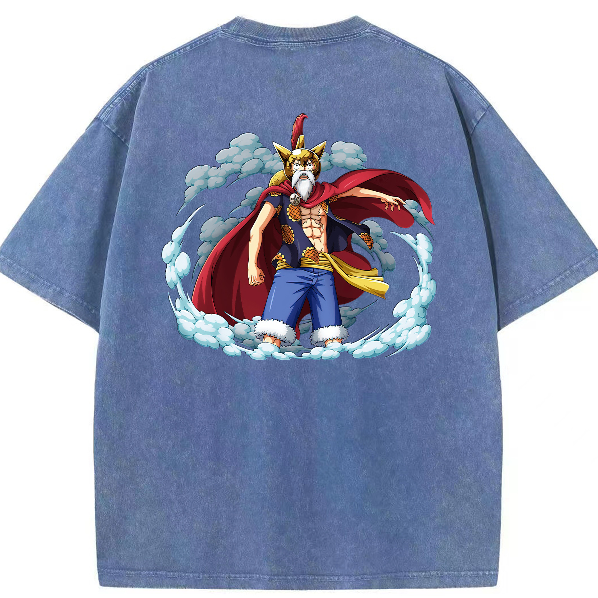 ワンピース モンキー・D・ルフィ ONE PIECE Monkey D. Luffy 綿100% ヴィンテージ風 半袖Tシャツ（背面プリント）