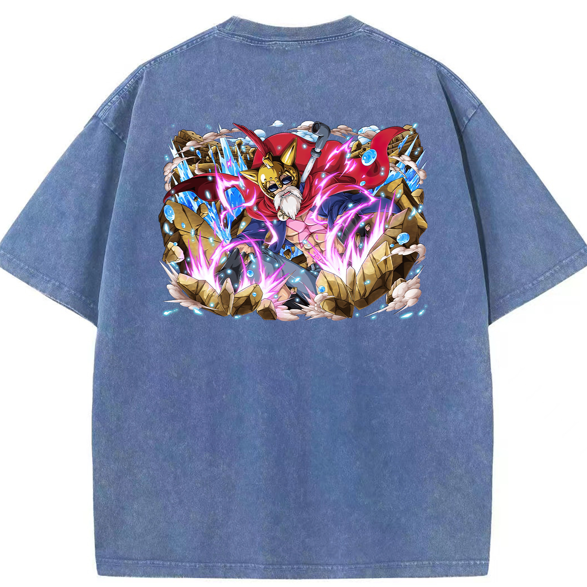 ワンピース モンキー・D・ルフィ ONE PIECE Monkey D. Luffy 綿100% ヴィンテージ風 半袖Tシャツ（背面プリント）