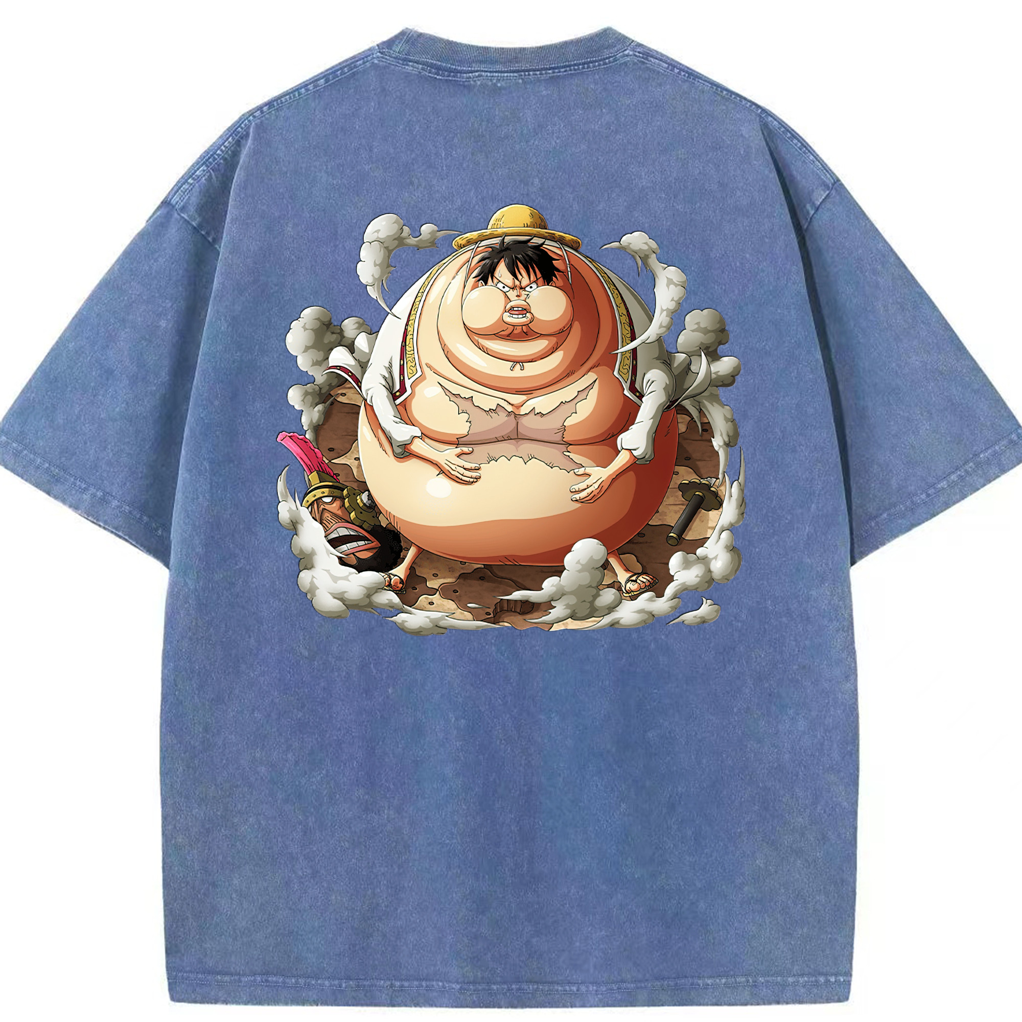ワンピース モンキー・D・ルフィ ONE PIECE Monkey D. Luffy 綿100% ヴィンテージ風 半袖Tシャツ（背面プリント）