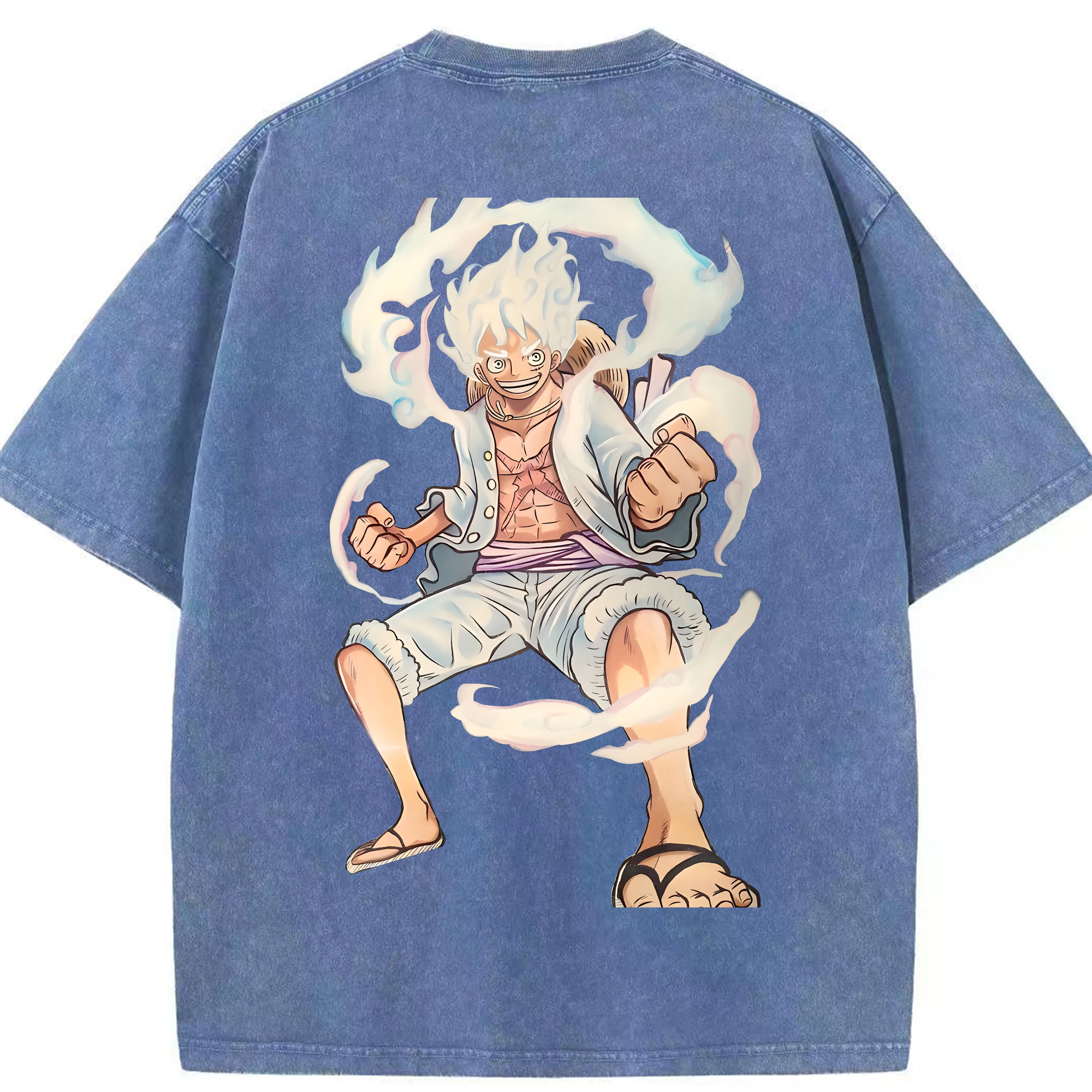 ワンピース モンキー・D・ルフィ ONE PIECE Monkey D. Luffy 綿100% ヴィンテージ風 半袖Tシャツ（背面プリント）