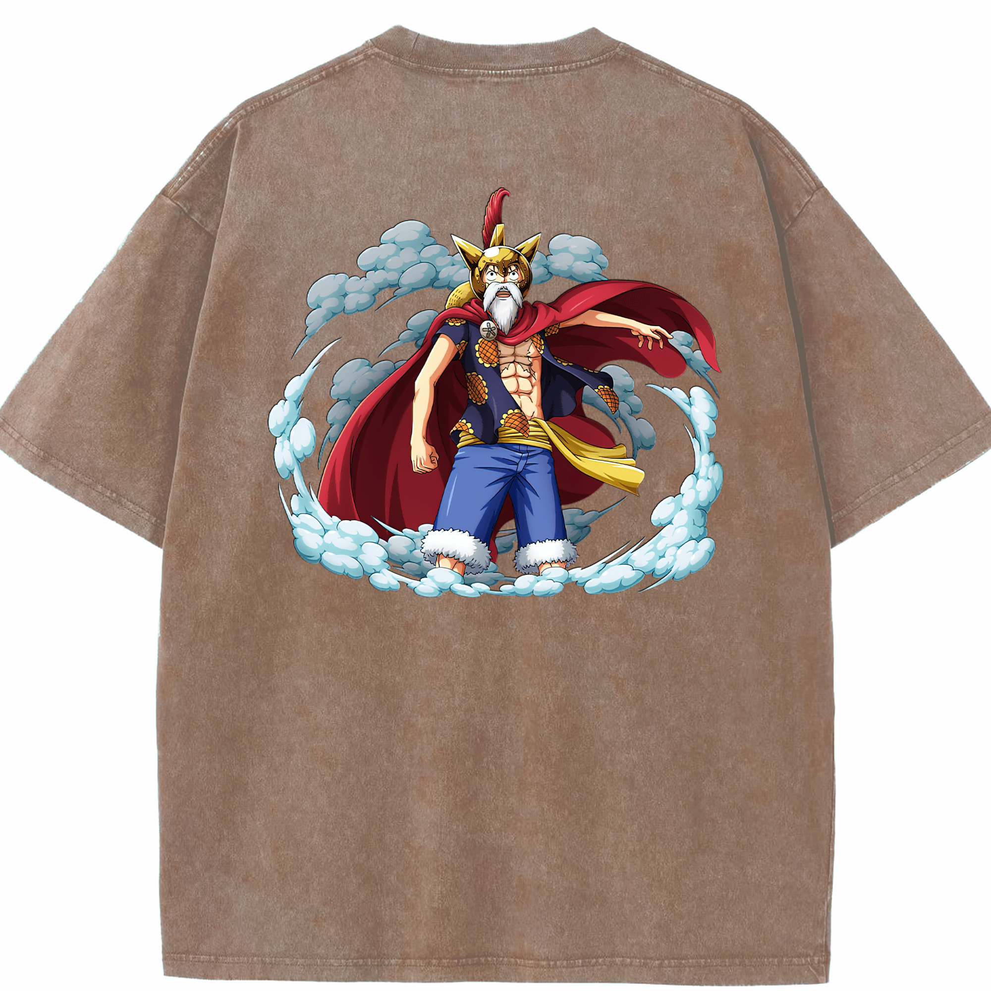 ワンピース モンキー・D・ルフィ ONE PIECE Monkey D. Luffy 綿100% ヴィンテージ風 半袖Tシャツ（背面プリント）