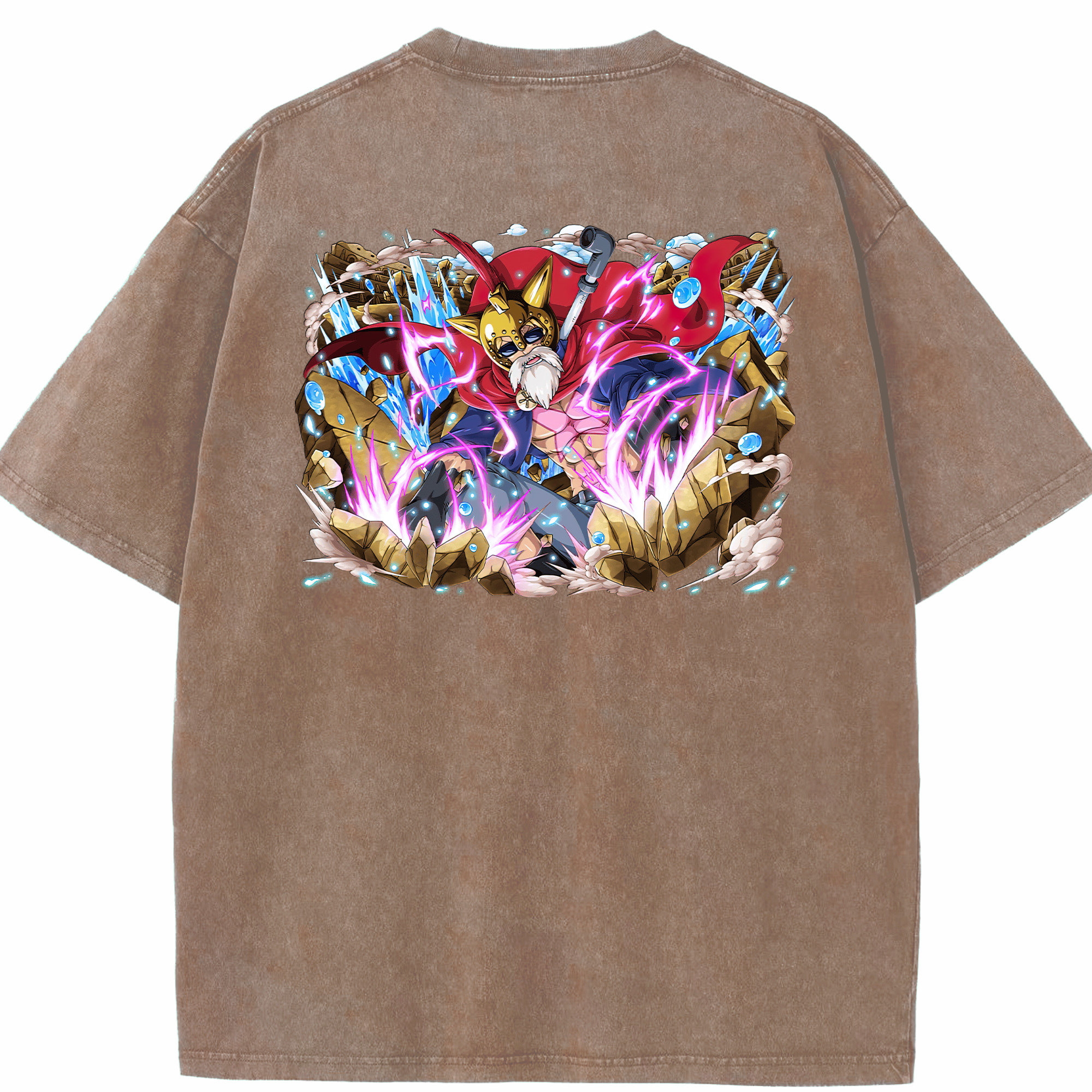 ワンピース モンキー・D・ルフィ ONE PIECE Monkey D. Luffy 綿100% ヴィンテージ風 半袖Tシャツ（背面プリント）