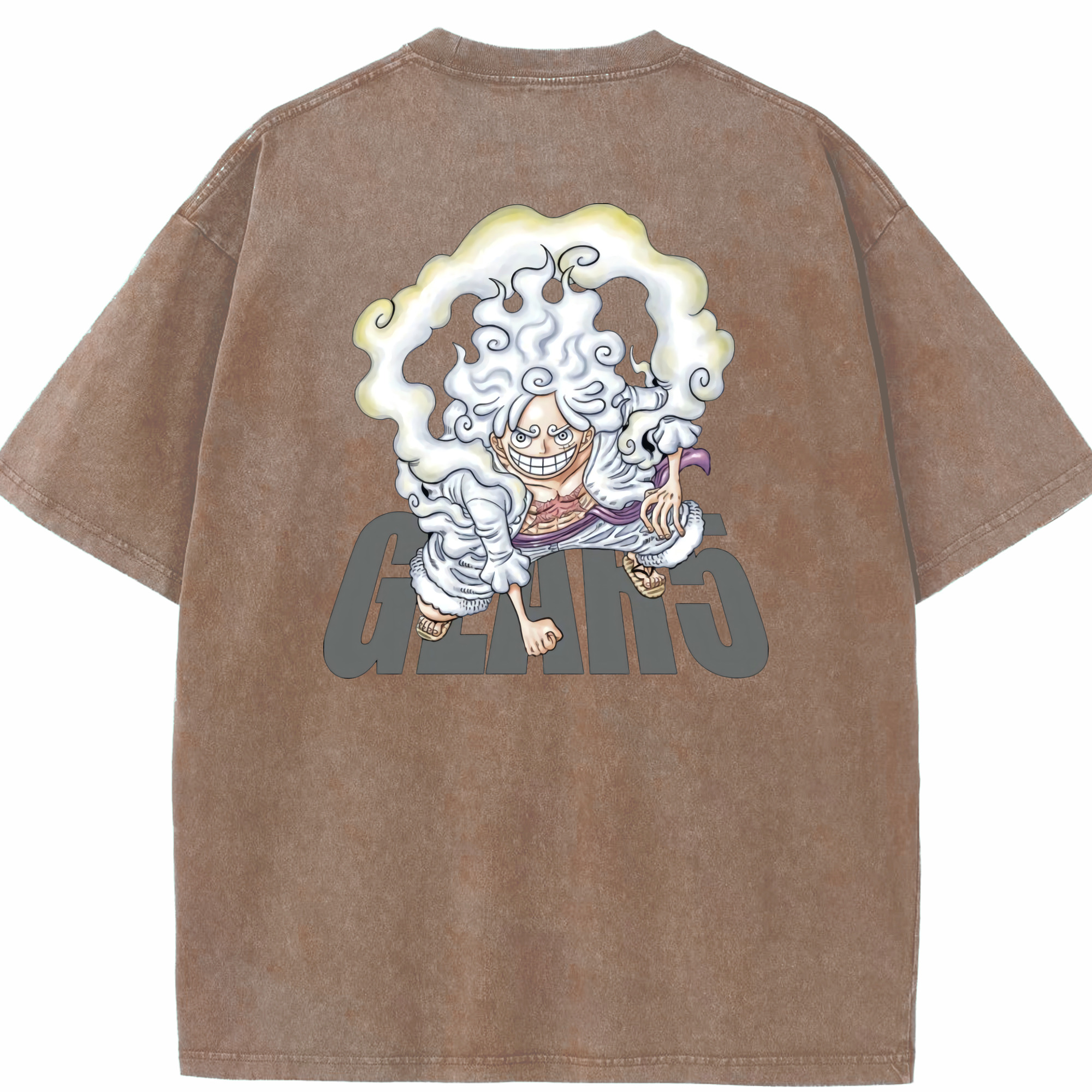ワンピース モンキー・D・ルフィ ONE PIECE Monkey D. Luffy 綿100% ヴィンテージ風 半袖Tシャツ（背面プリント）