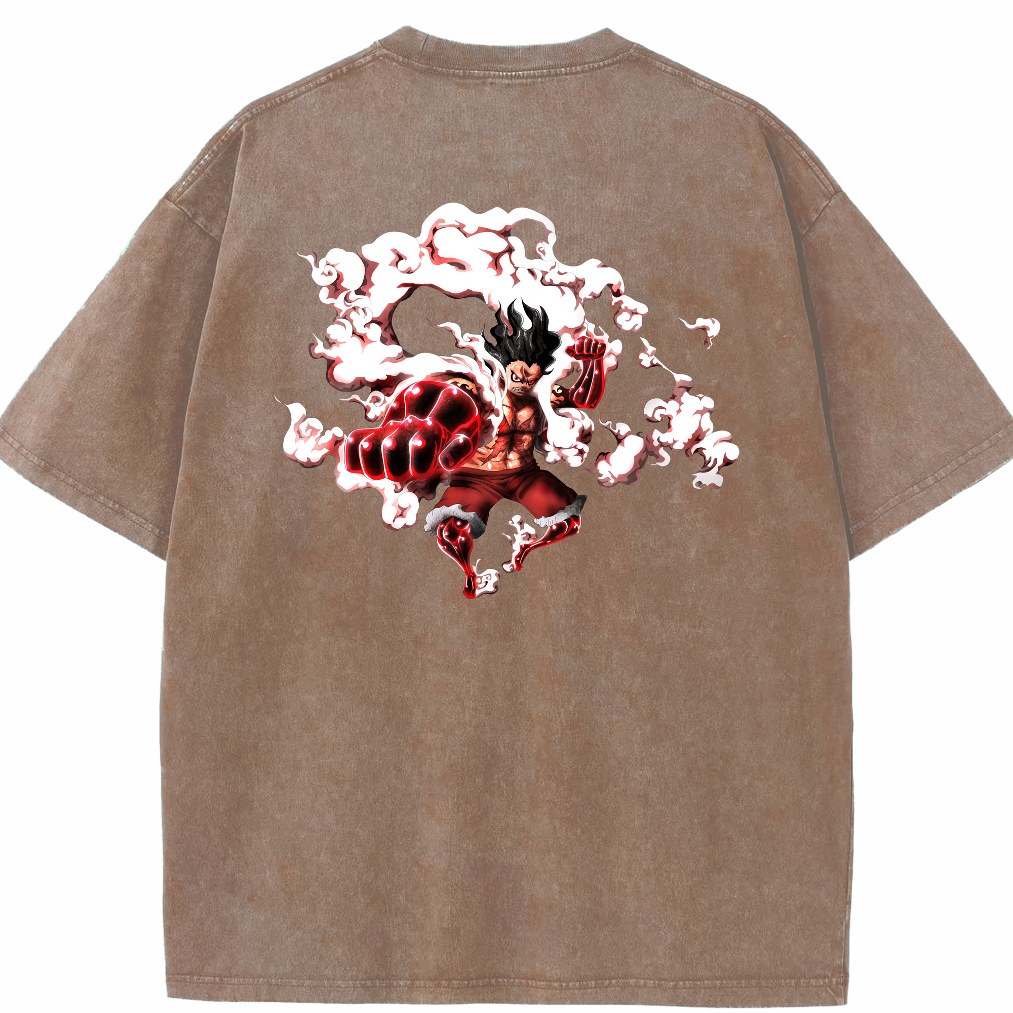ワンピース モンキー・D・ルフィ ONE PIECE Monkey D. Luffy 綿100% ヴィンテージ風 半袖Tシャツ（背面プリント）