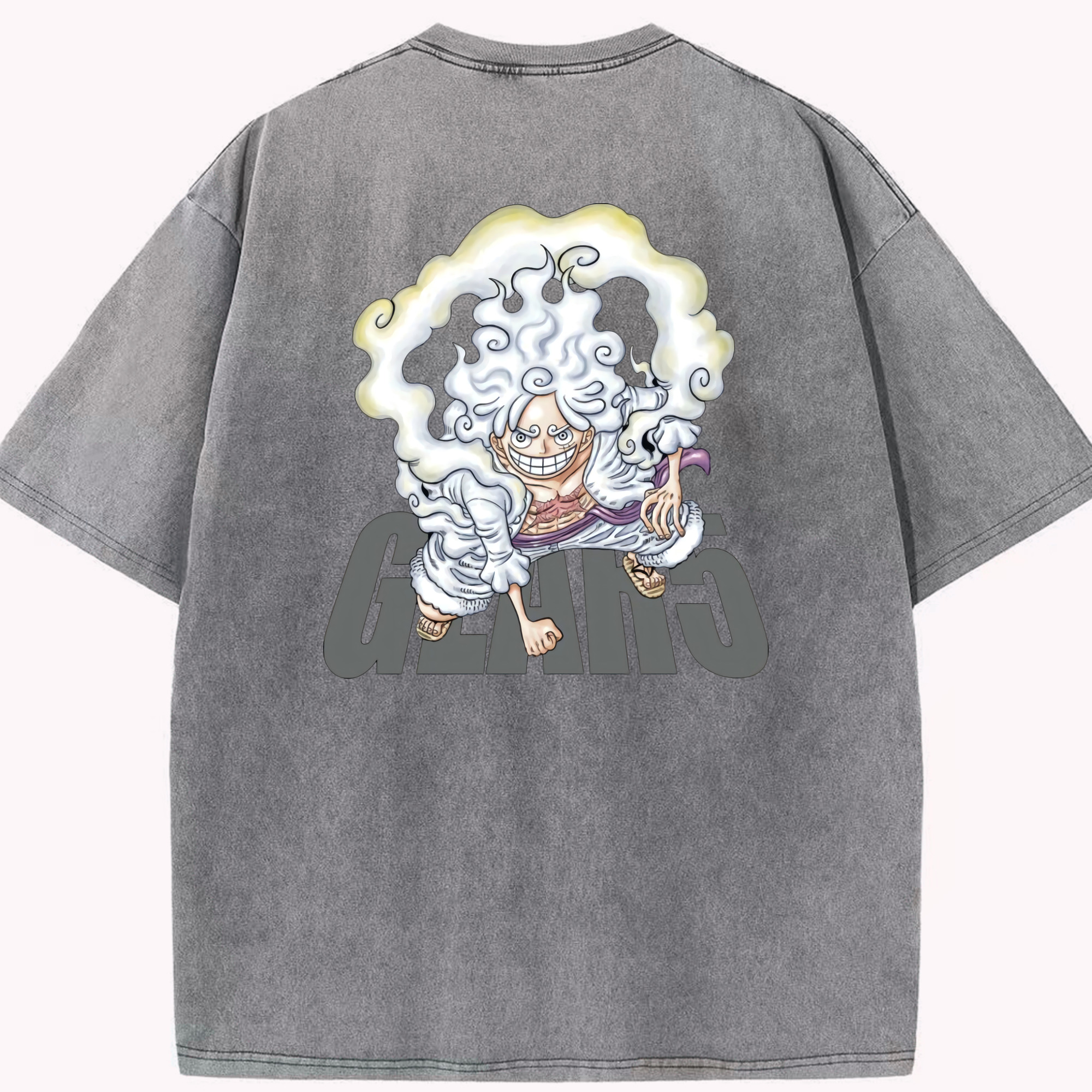 ワンピース モンキー・D・ルフィ ONE PIECE Monkey D. Luffy 綿100% ヴィンテージ風 半袖Tシャツ（背面プリント）