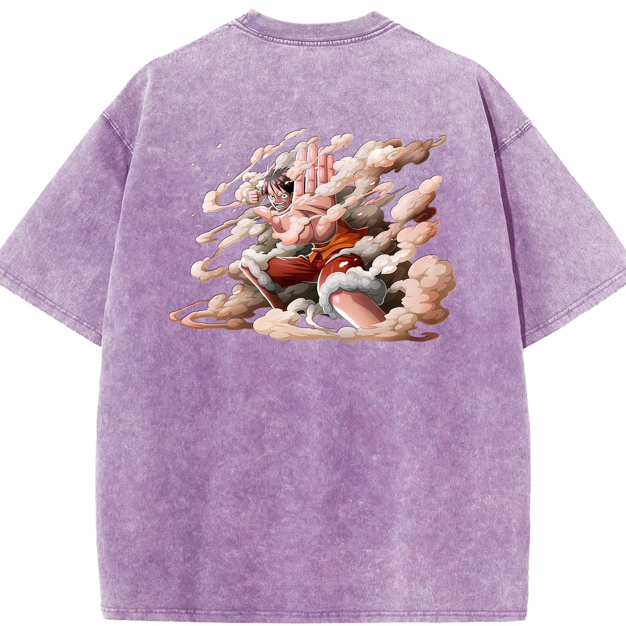 ワンピース モンキー・D・ルフィ ONE PIECE Monkey D. Luffy 綿100% ヴィンテージ風 半袖Tシャツ（背面プリント）