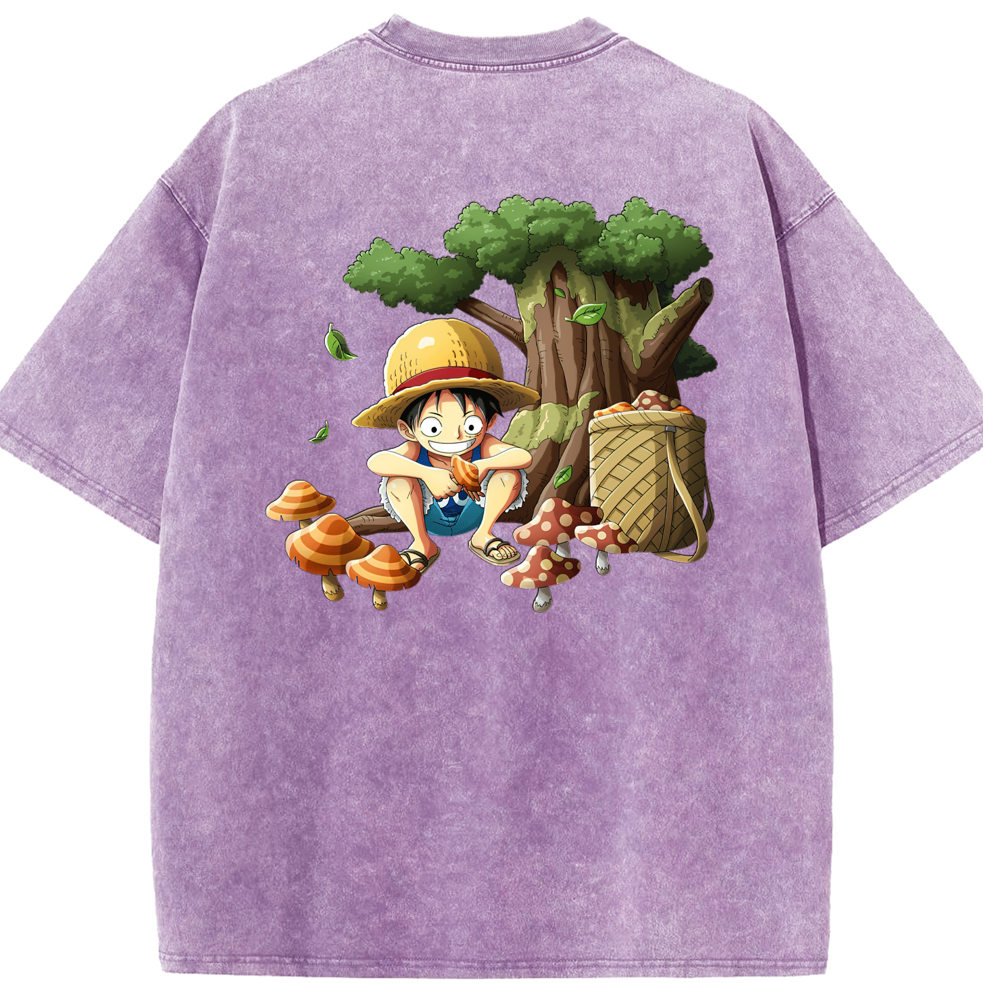 ワンピース モンキー・D・ルフィ ONE PIECE Monkey D. Luffy 綿100% ヴィンテージ風 半袖Tシャツ（背面プリント）