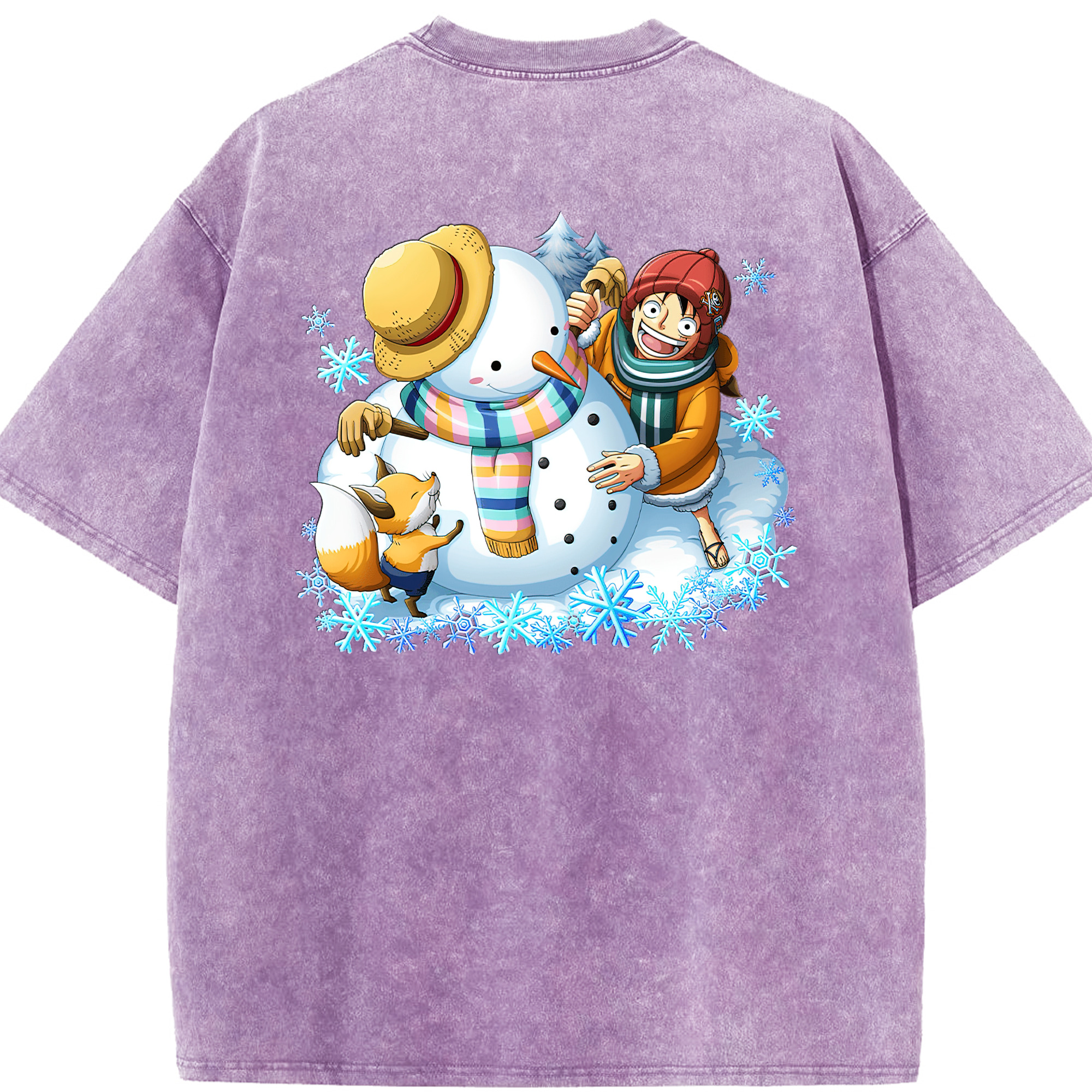 ワンピース モンキー・D・ルフィ ONE PIECE Monkey D. Luffy 綿100% ヴィンテージ風 半袖Tシャツ（背面プリント）
