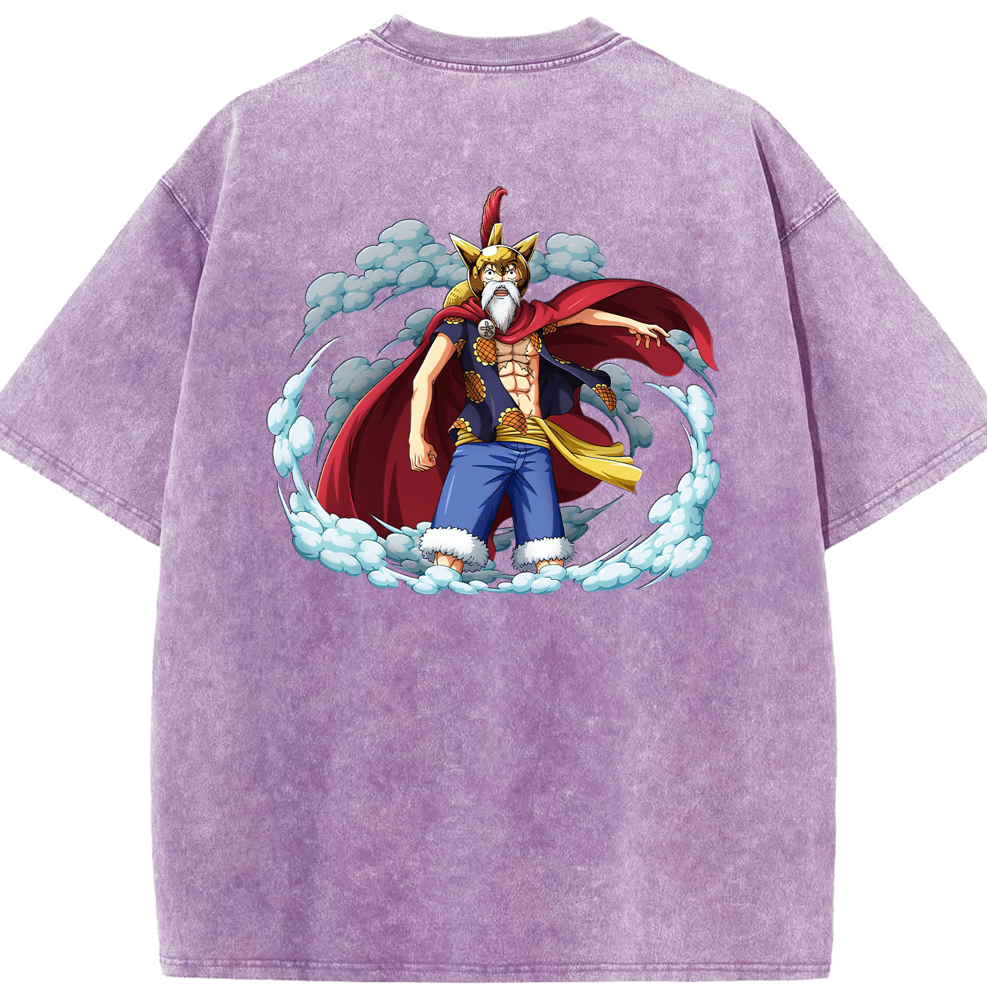 ワンピース モンキー・D・ルフィ ONE PIECE Monkey D. Luffy 綿100% ヴィンテージ風 半袖Tシャツ（背面プリント）