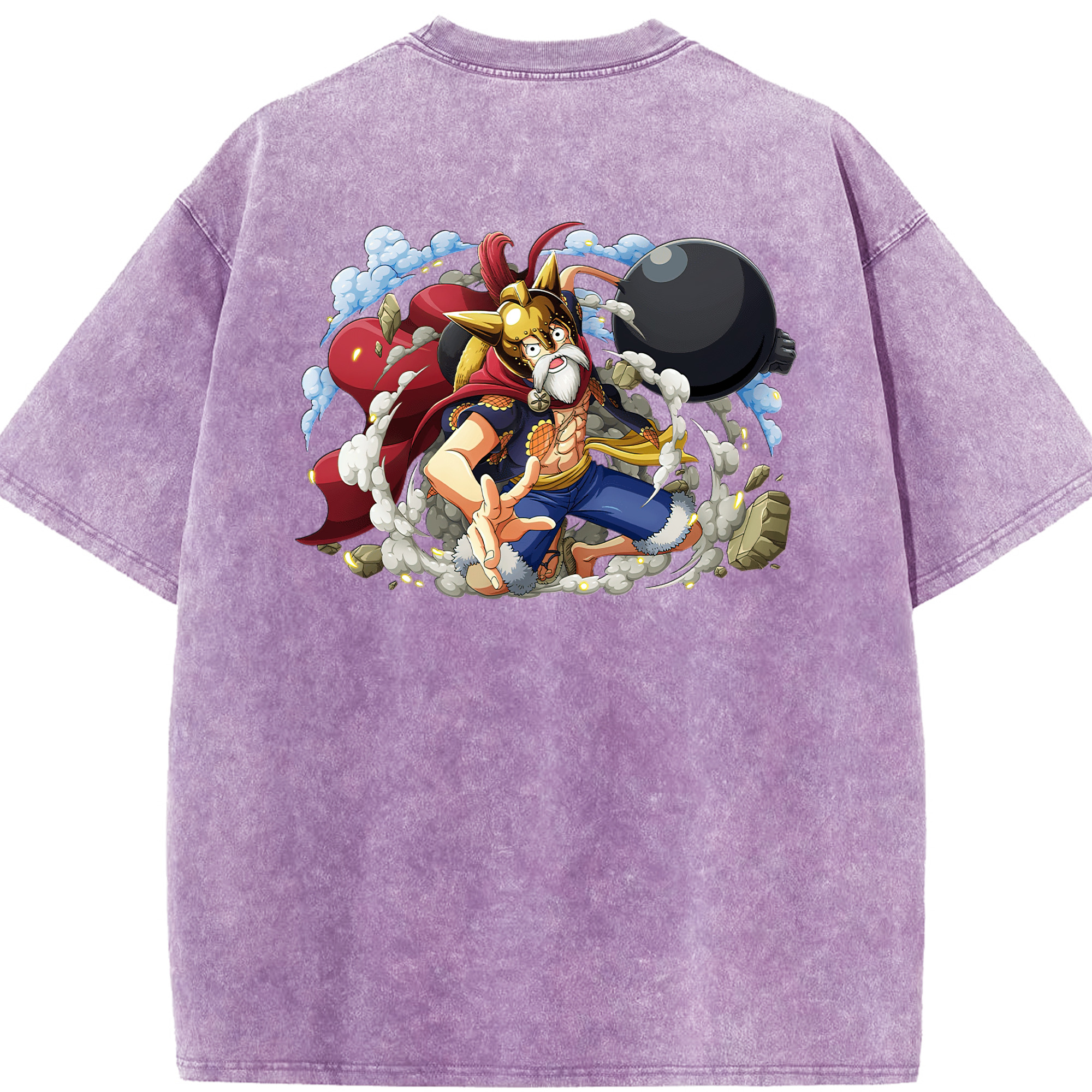 ワンピース モンキー・D・ルフィ ONE PIECE Monkey D. Luffy 綿100% ヴィンテージ風 半袖Tシャツ（背面プリント）