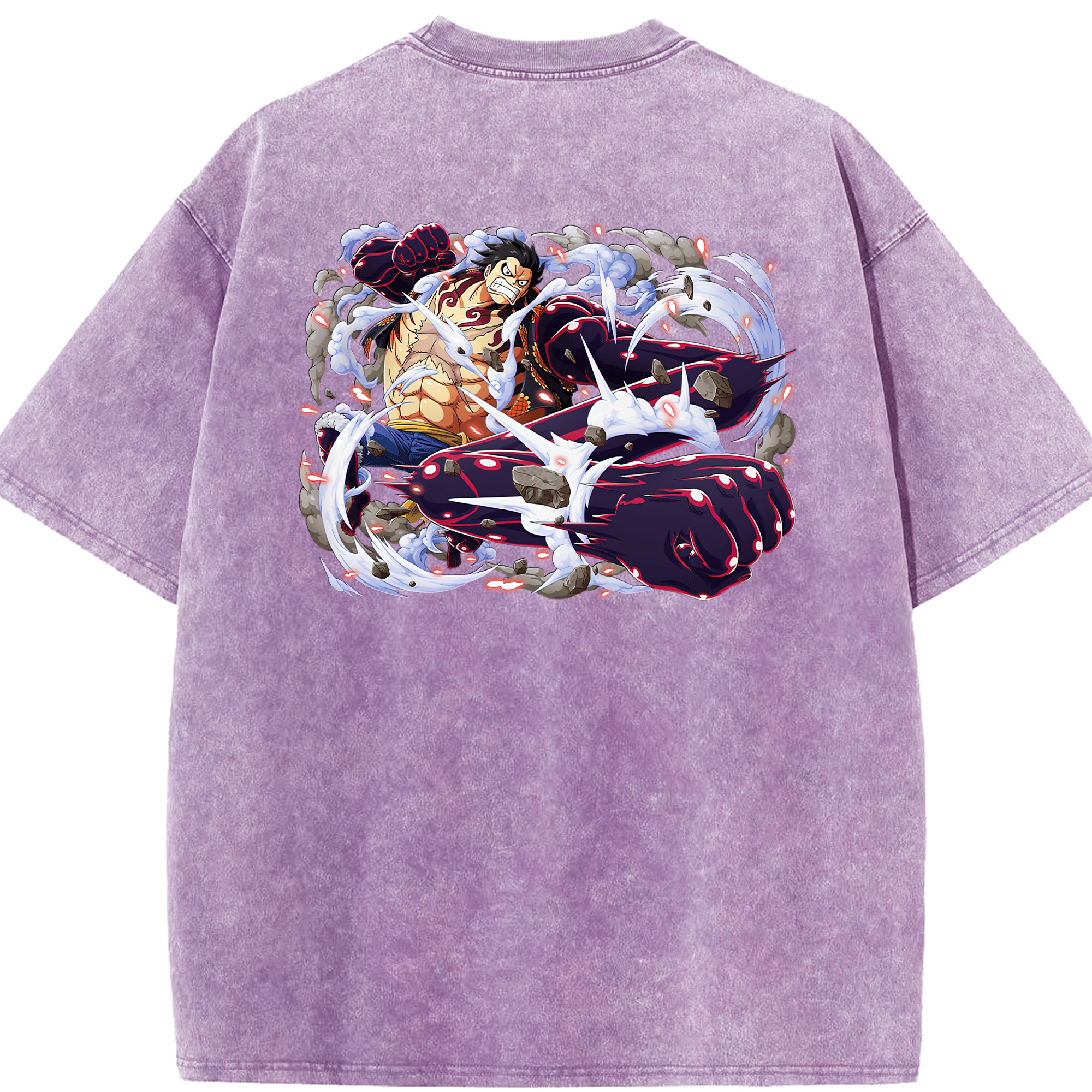 ワンピース モンキー・D・ルフィ ONE PIECE Monkey D. Luffy 綿100% ヴィンテージ風 半袖Tシャツ（背面プリント）