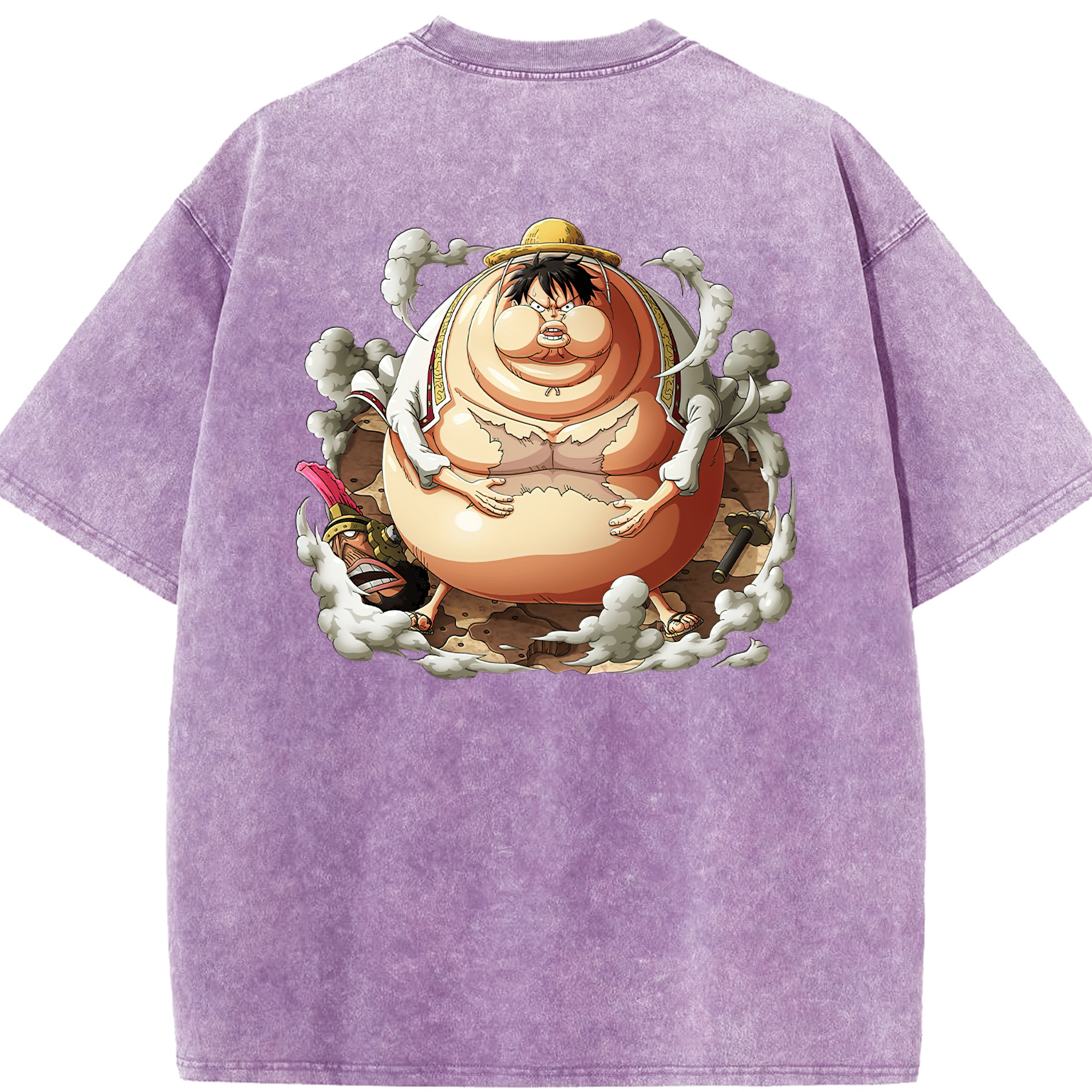 ワンピース モンキー・D・ルフィ ONE PIECE Monkey D. Luffy 綿100% ヴィンテージ風 半袖Tシャツ（背面プリント）
