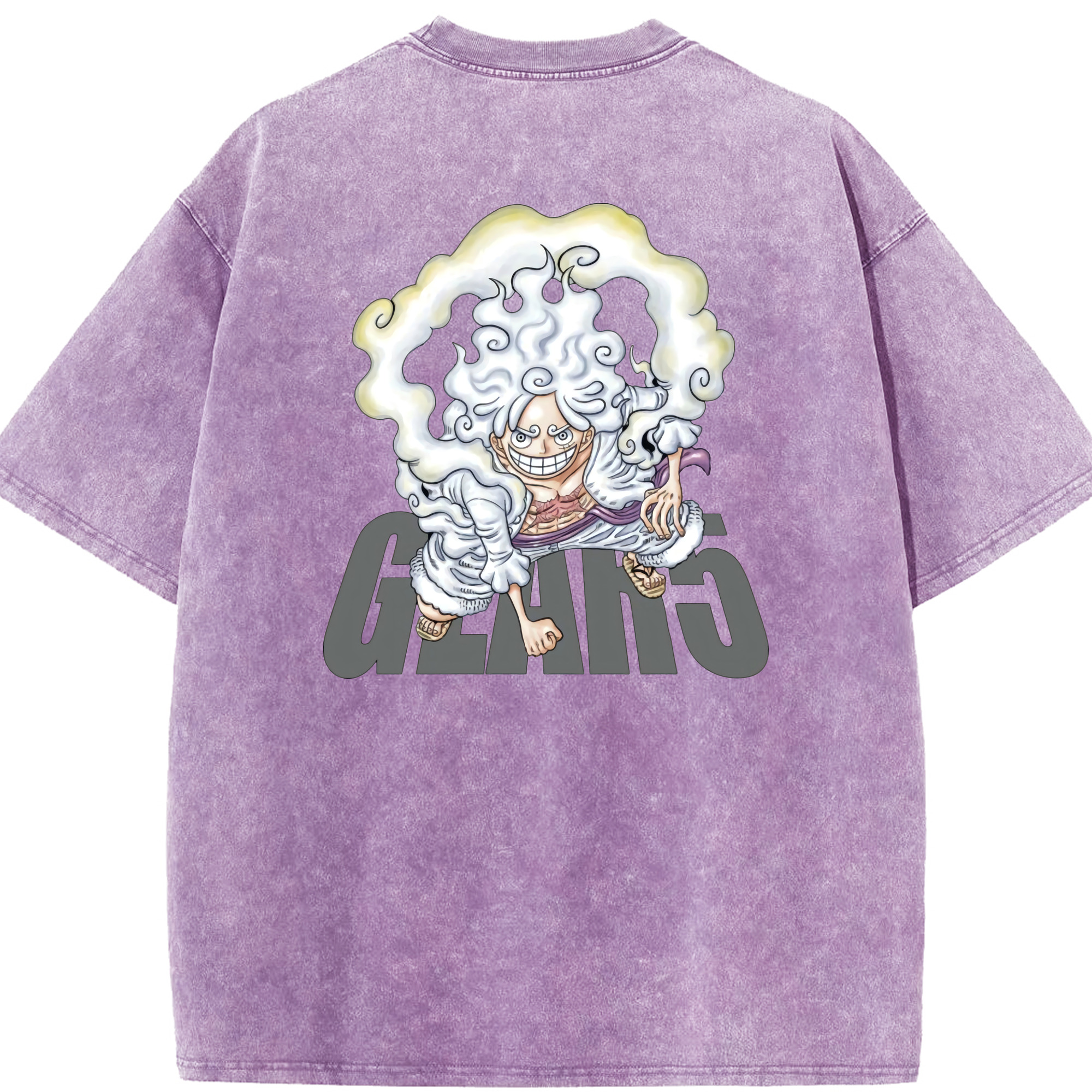 ワンピース モンキー・D・ルフィ ONE PIECE Monkey D. Luffy 綿100% ヴィンテージ風 半袖Tシャツ（背面プリント）