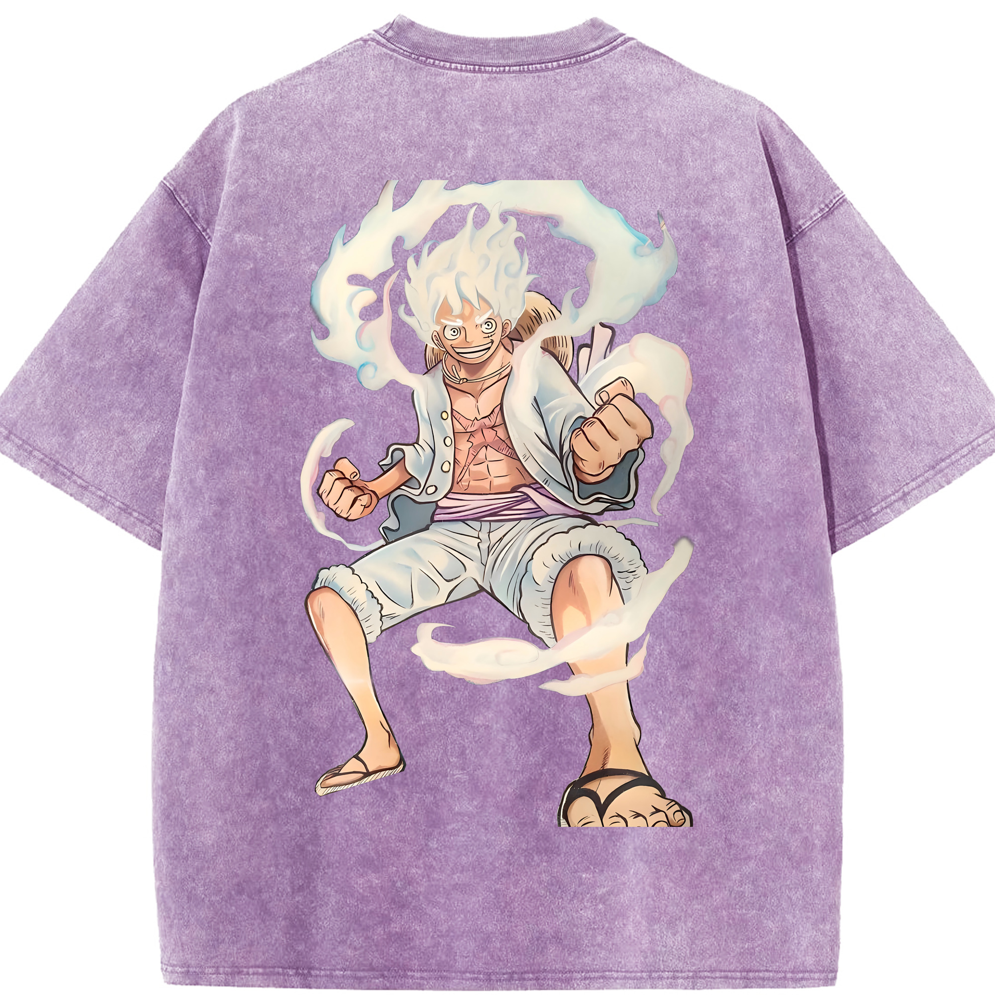 ワンピース モンキー・D・ルフィ ONE PIECE Monkey D. Luffy 綿100% ヴィンテージ風 半袖Tシャツ（背面プリント）