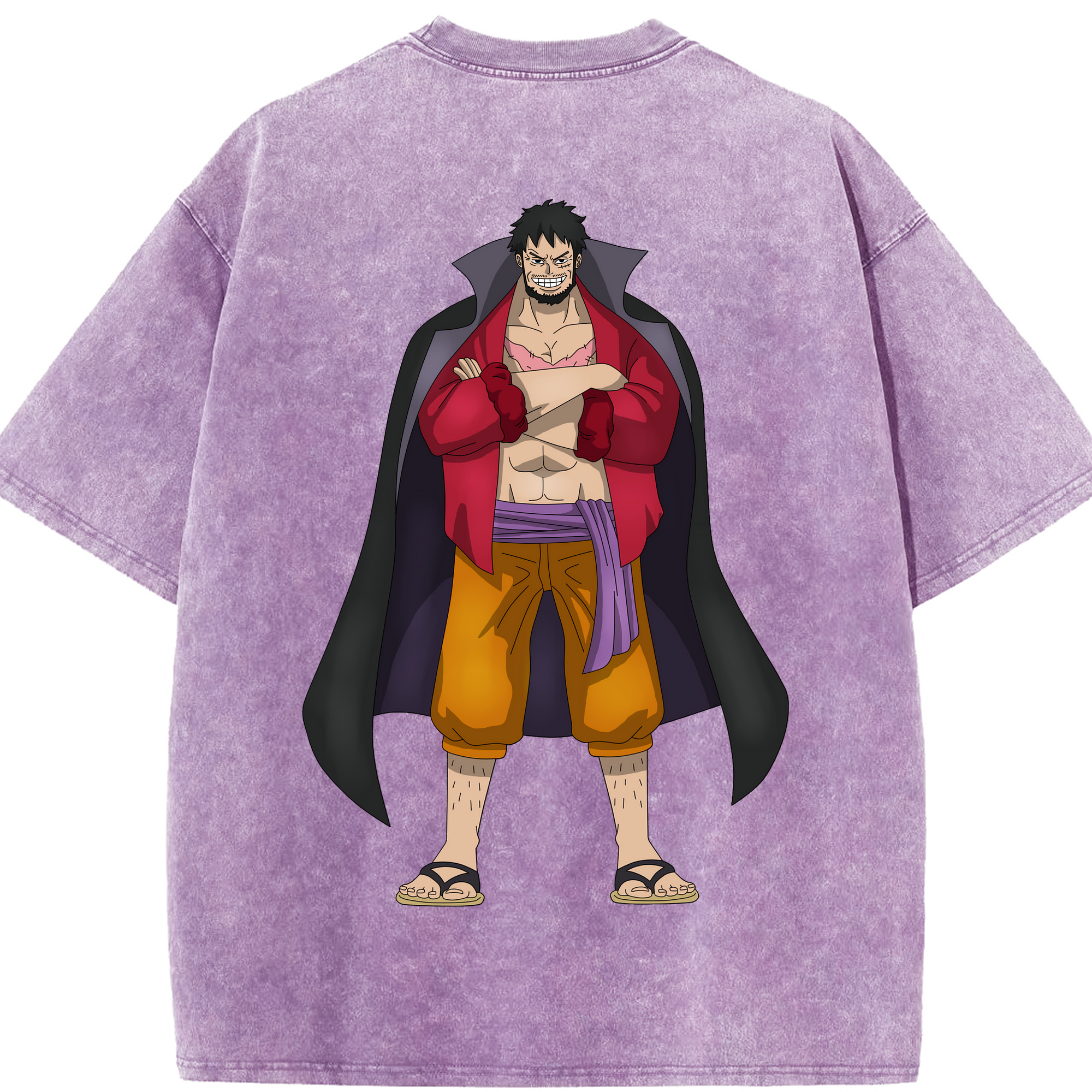 ワンピース モンキー・D・ルフィ ONE PIECE Monkey D. Luffy 綿100% ヴィンテージ風 半袖Tシャツ（背面プリント）