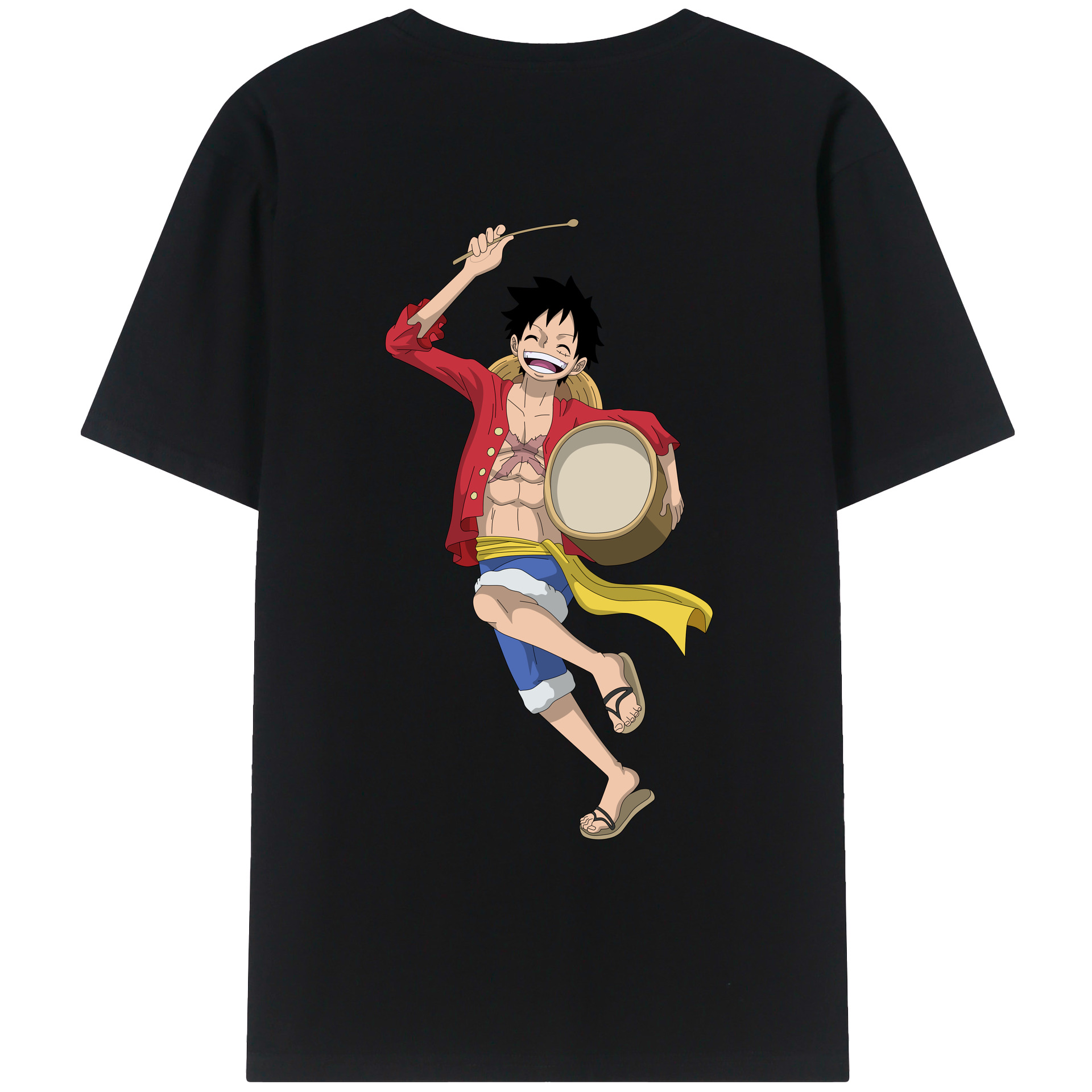 ワンピース モンキー・D・ルフィ ONE PIECE Monkey D. Luffy 綿100％ メンズ半袖Tシャツ（バックプリント） 通気性