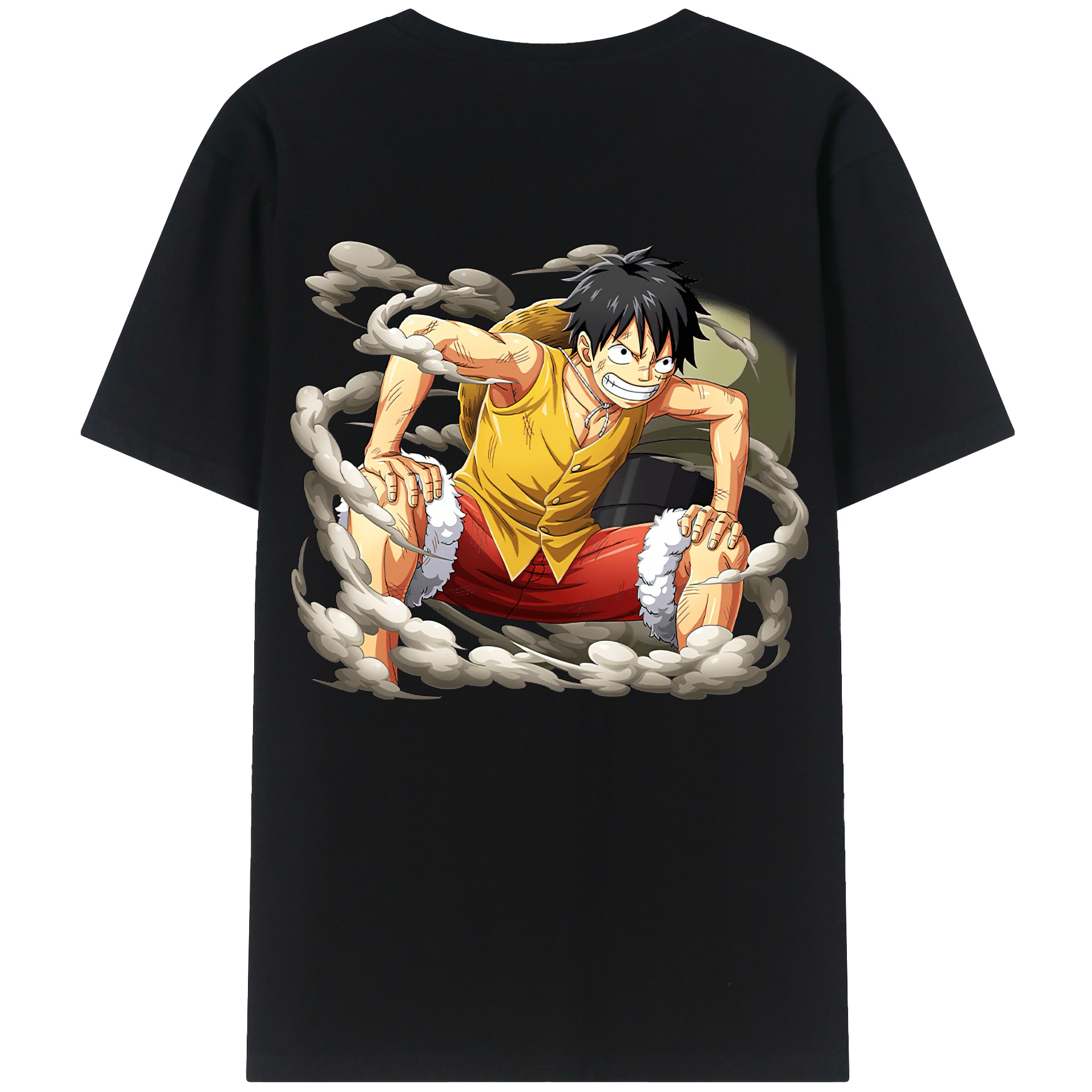 ワンピース モンキー・D・ルフィ ONE PIECE Monkey D. Luffy 綿100％ メンズ半袖Tシャツ（バックプリント） 通気性