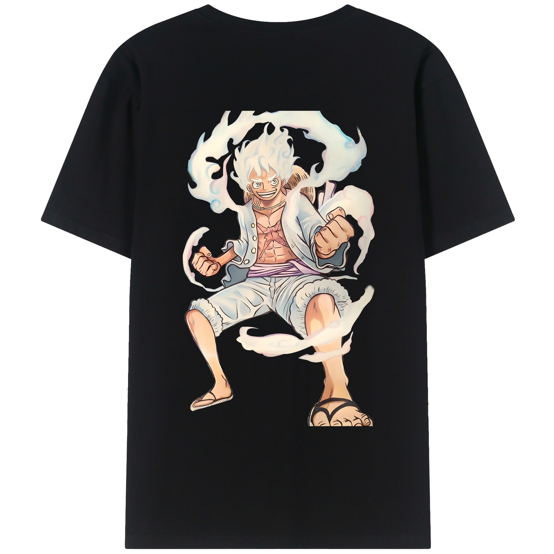 ワンピース モンキー・D・ルフィ ONE PIECE Monkey D. Luffy 綿100％ メンズ半袖Tシャツ（バックプリント） 通気性