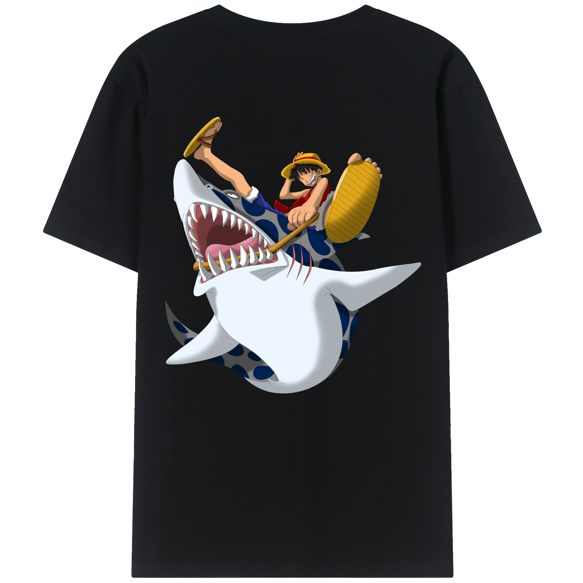 ワンピース モンキー・D・ルフィ ONE PIECE Monkey D. Luffy 綿100％ メンズ半袖Tシャツ（バックプリント） 通気性