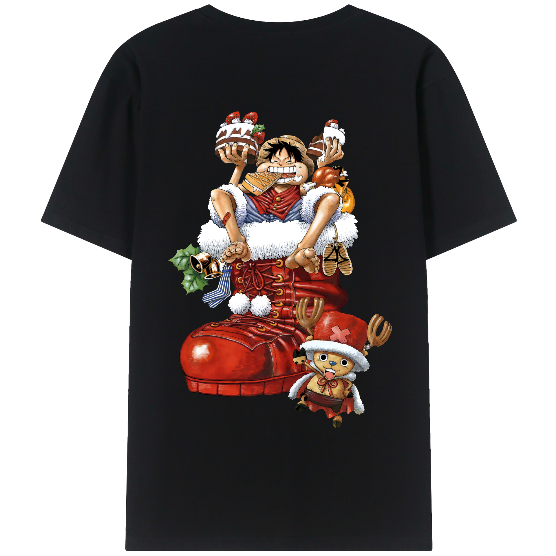 ワンピース モンキー・D・ルフィ ONE PIECE Monkey D. Luffy 綿100％ メンズ半袖Tシャツ（バックプリント） 通気性